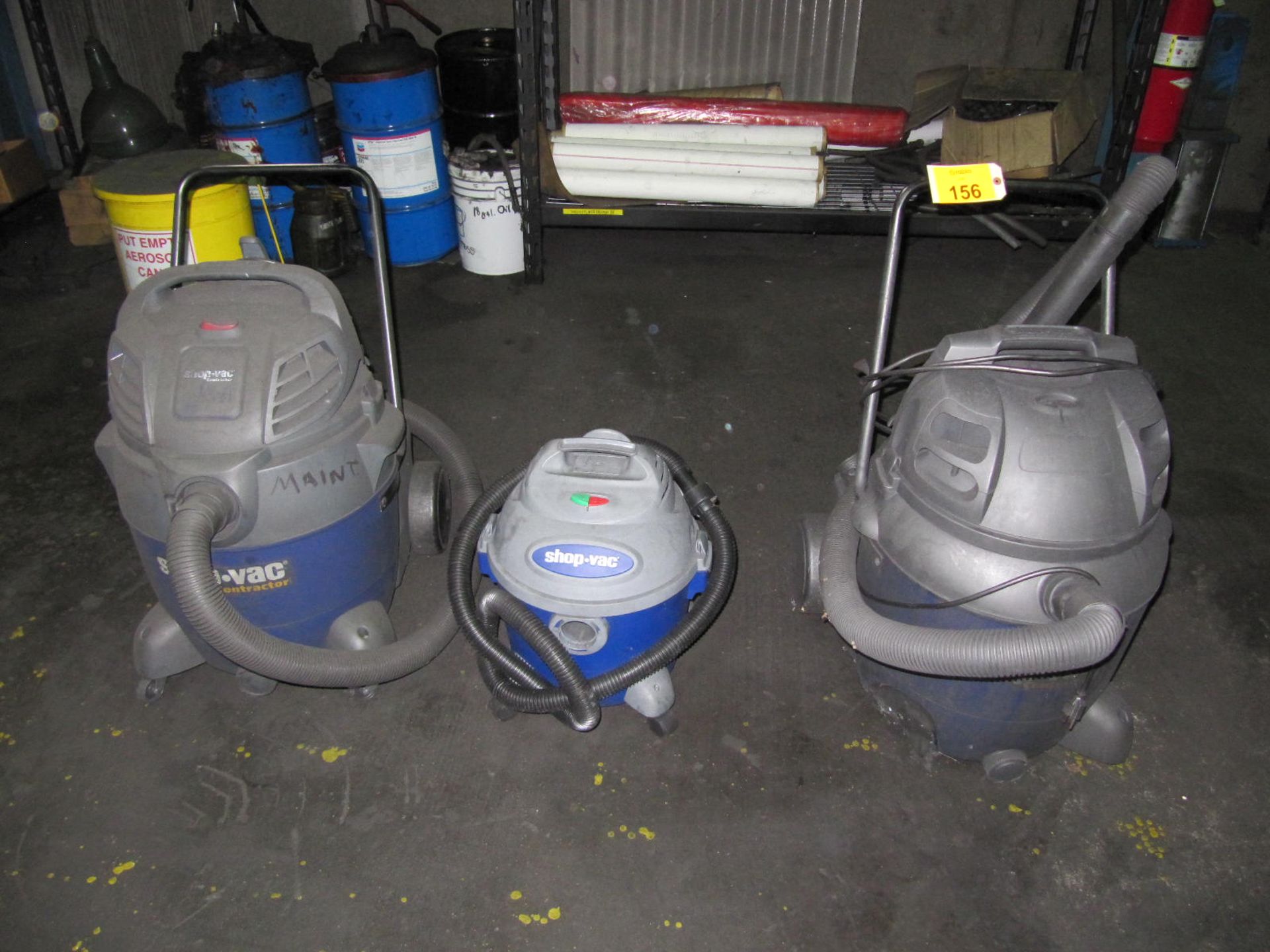 Lot of (3) assorted shop vacs