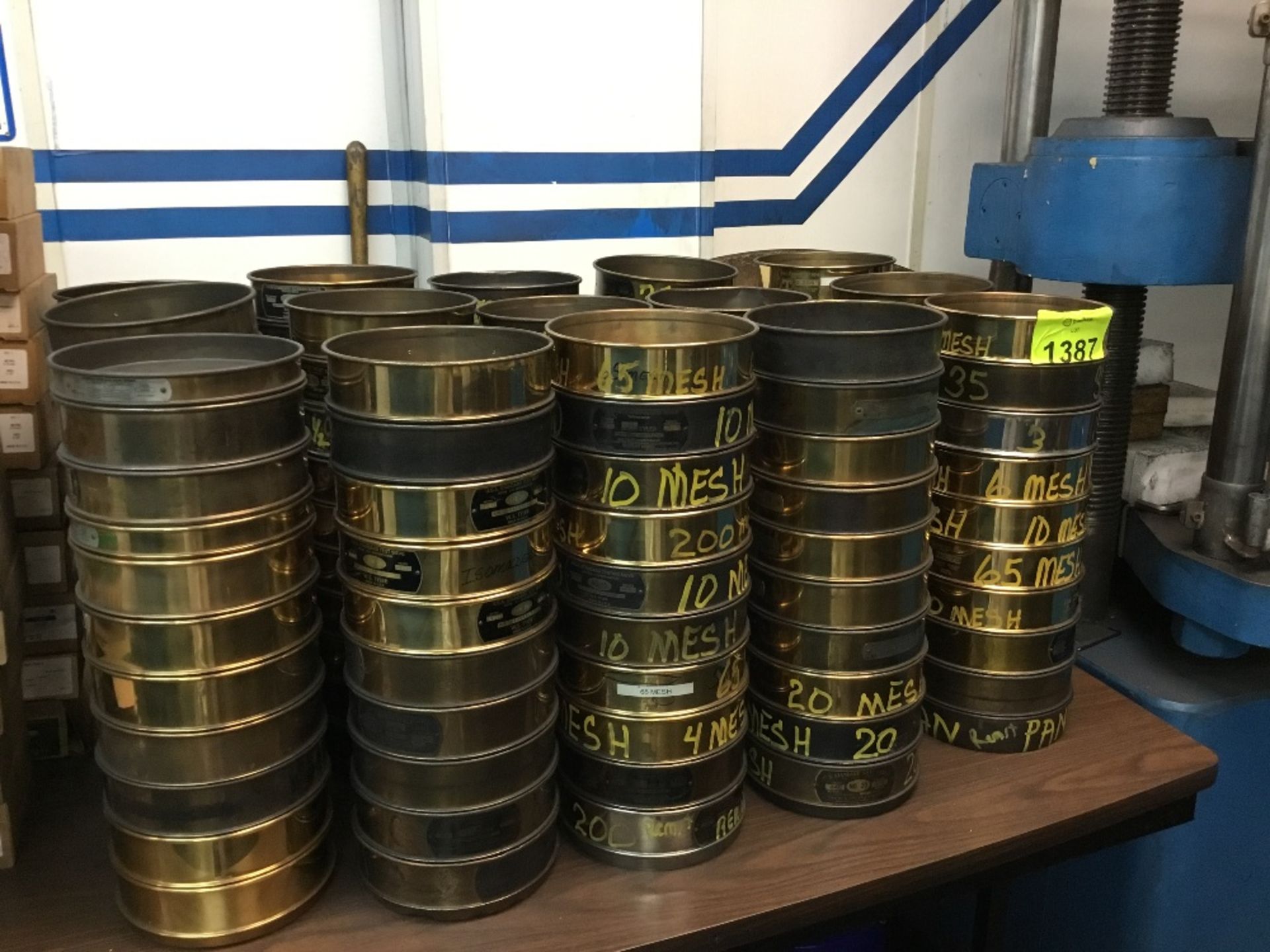 Lot of (36) test sieves, various mesh sizes