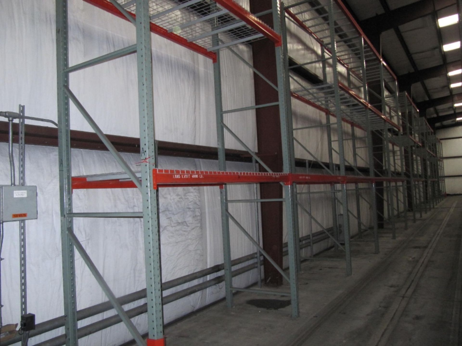 Lot of Pallet Racking: (126) sections, (142) uprights 18' X 42", (756) 8' crossbeams