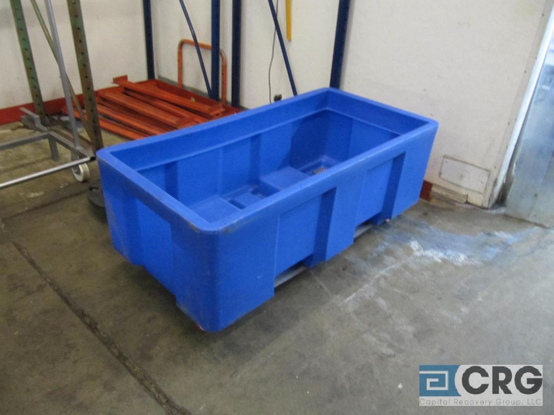 Plastic tub, 58" X 28" X 20" deep with bottom drain valve