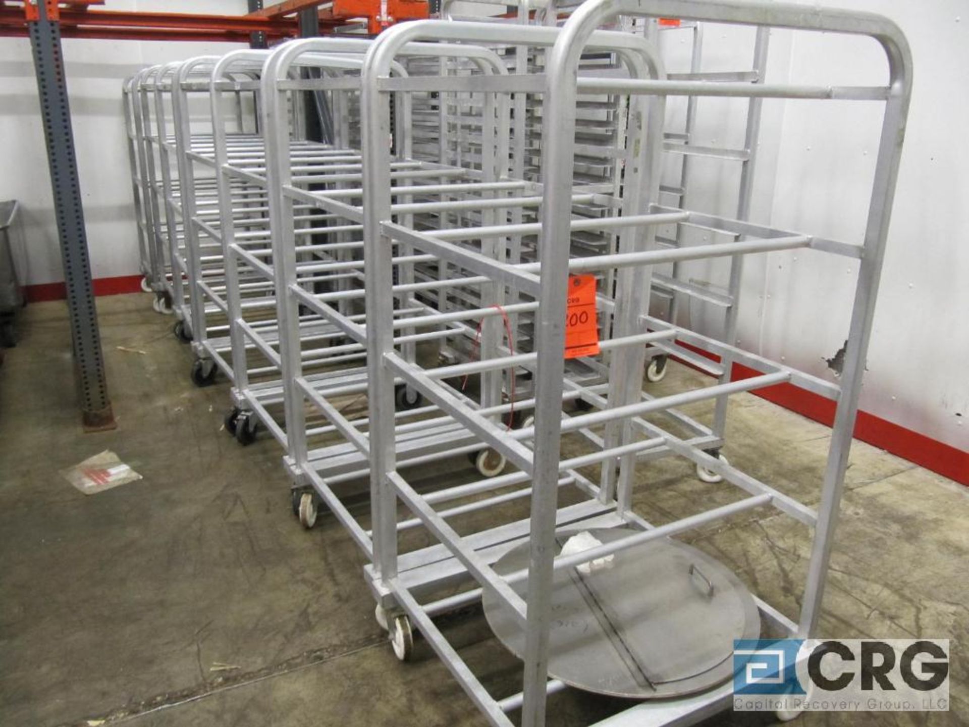 Lot of (7) aluminum tray racks 28" X 19" X 62" T