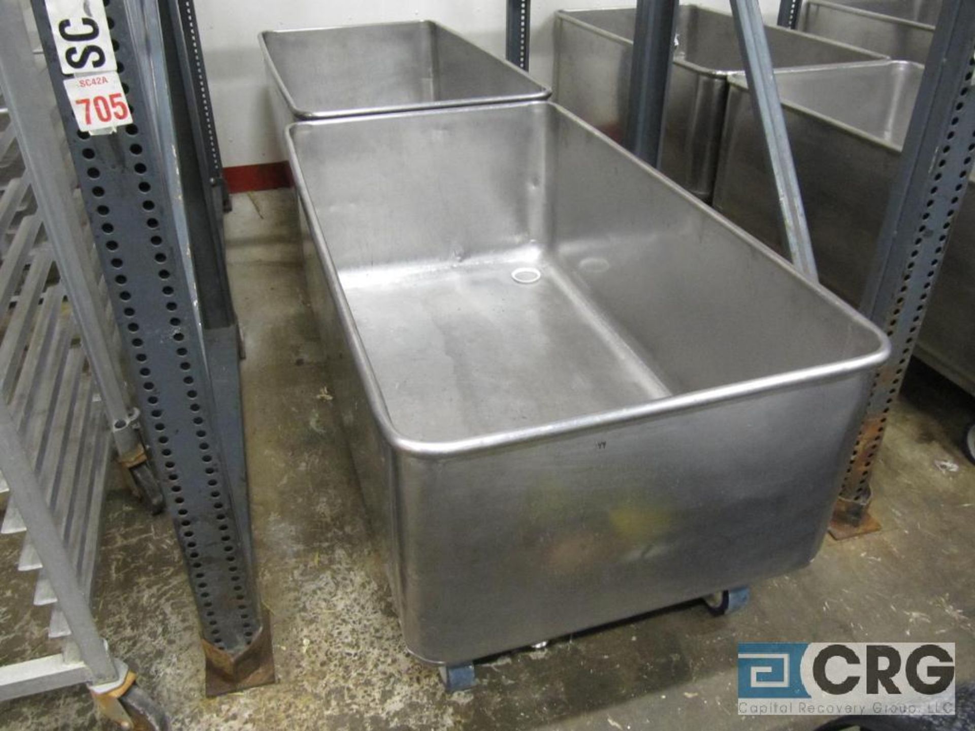 Lot of (2) Stainless tubs, 56" X 29 1/2" X 19" D