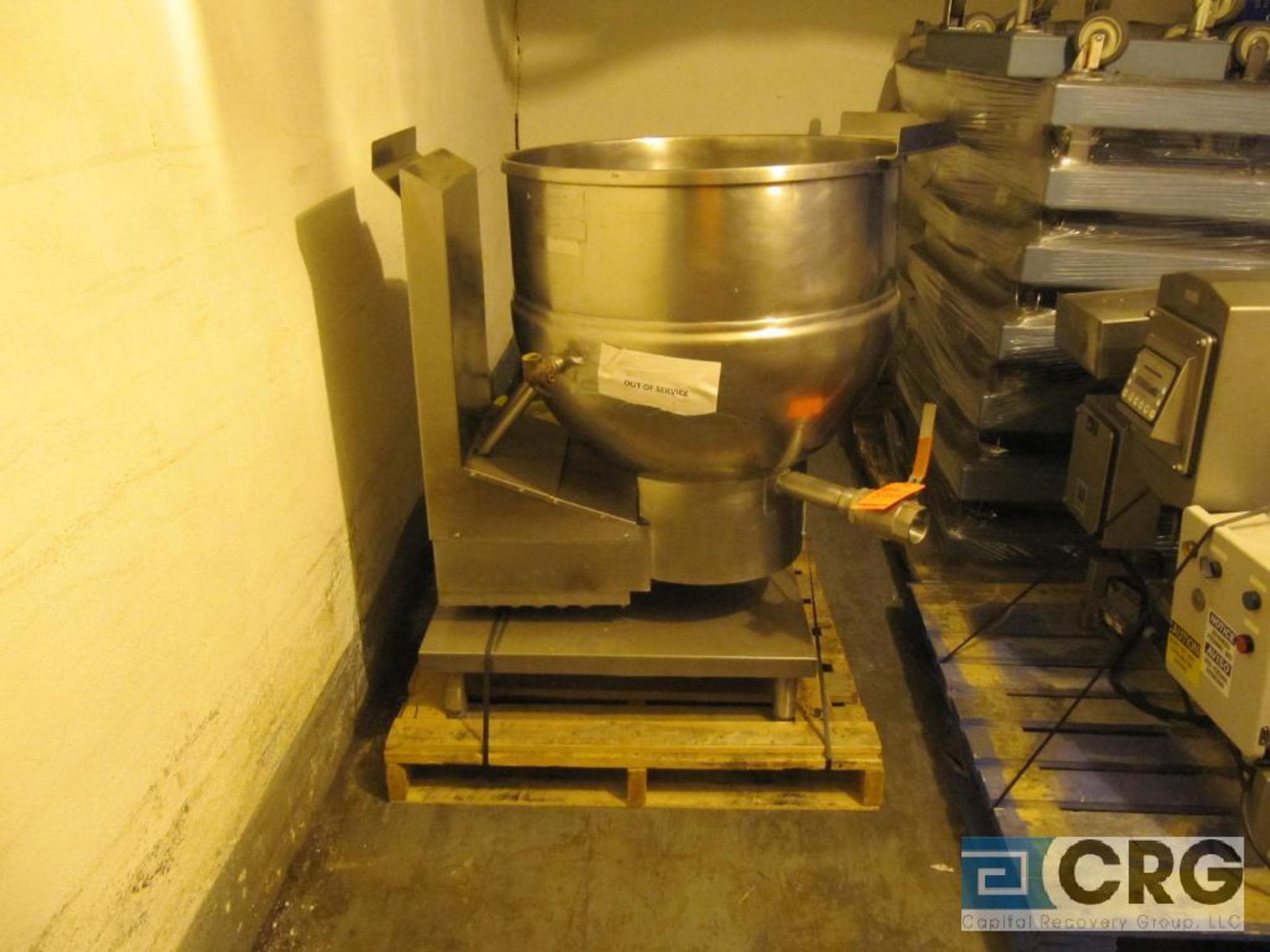 Groen half jacketed kettle, model DHT/P-60, 60 gal., s/n 18398, 50 psi, (LOCATED IN CHICOPEE, MA, BY