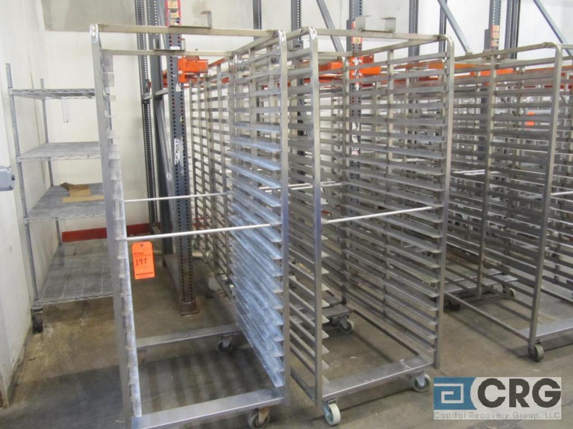 Lot of (9) stainless tray racks (2) 36" X 28 1/2" X 71" T