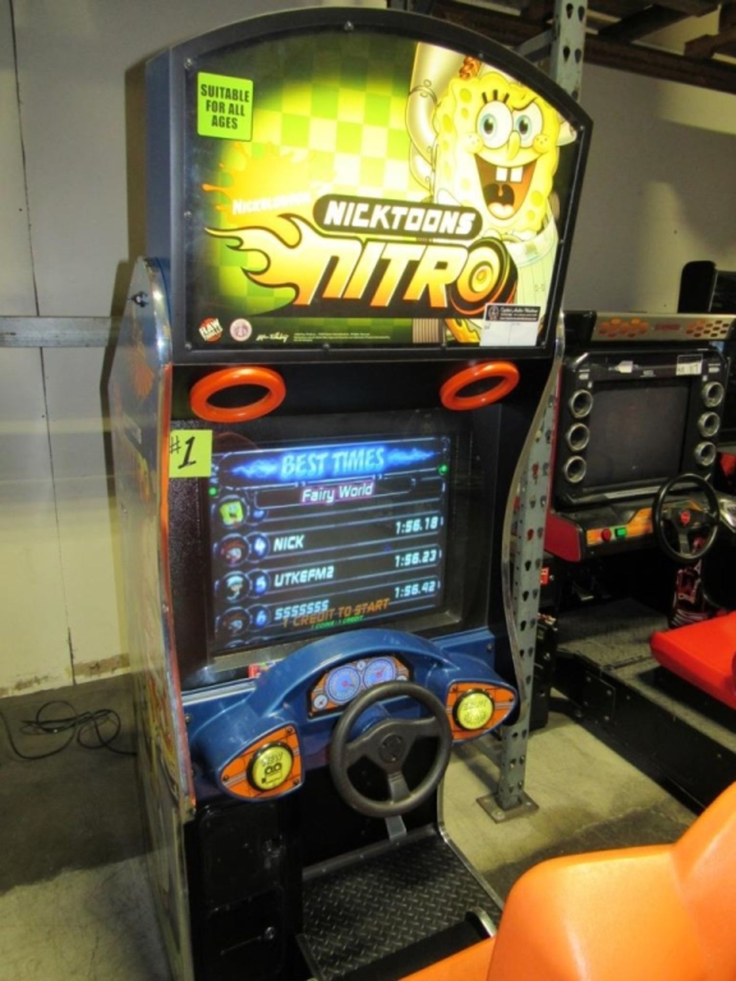 NICKTOONS NITRO SITDOWN RACING ARCADE GAME #1 - Image 2 of 4