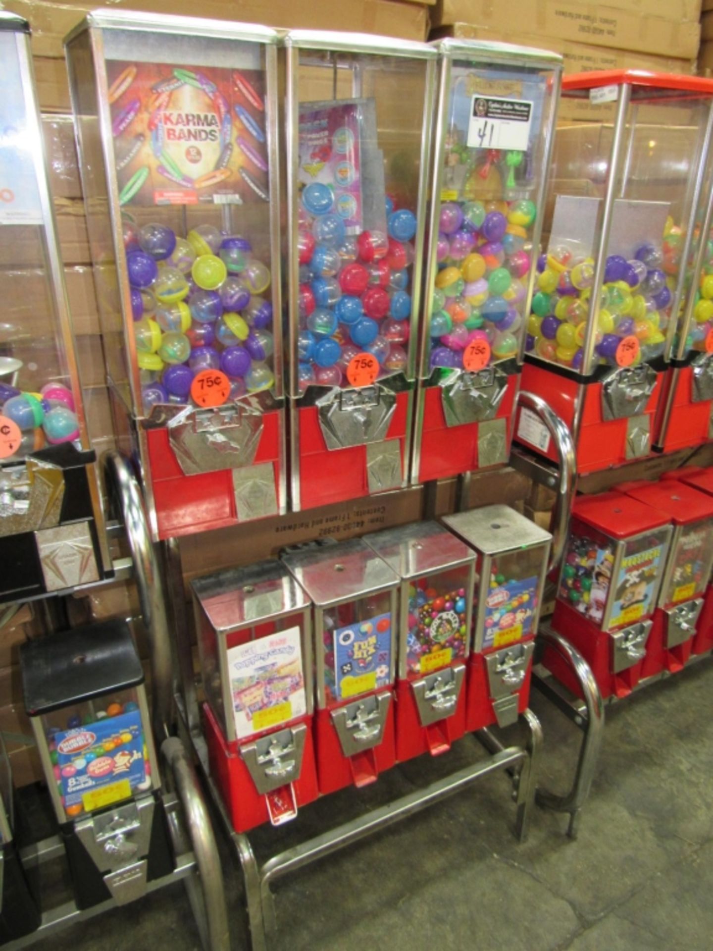 7 HEAD COMBO BULK CAPSULE CANDY RACK RED