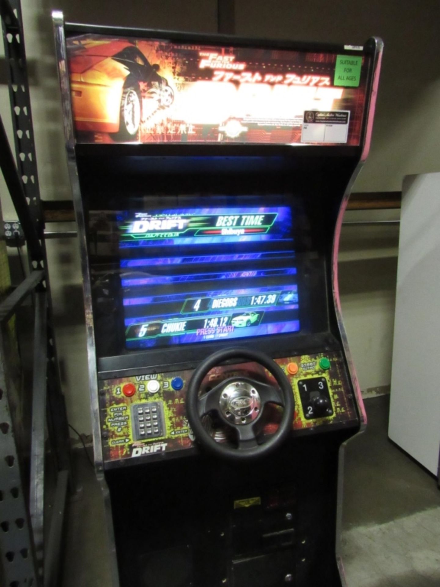 DRIFT FAST & FURIOUS UPRIGHT ARCADE GAME - Image 2 of 5