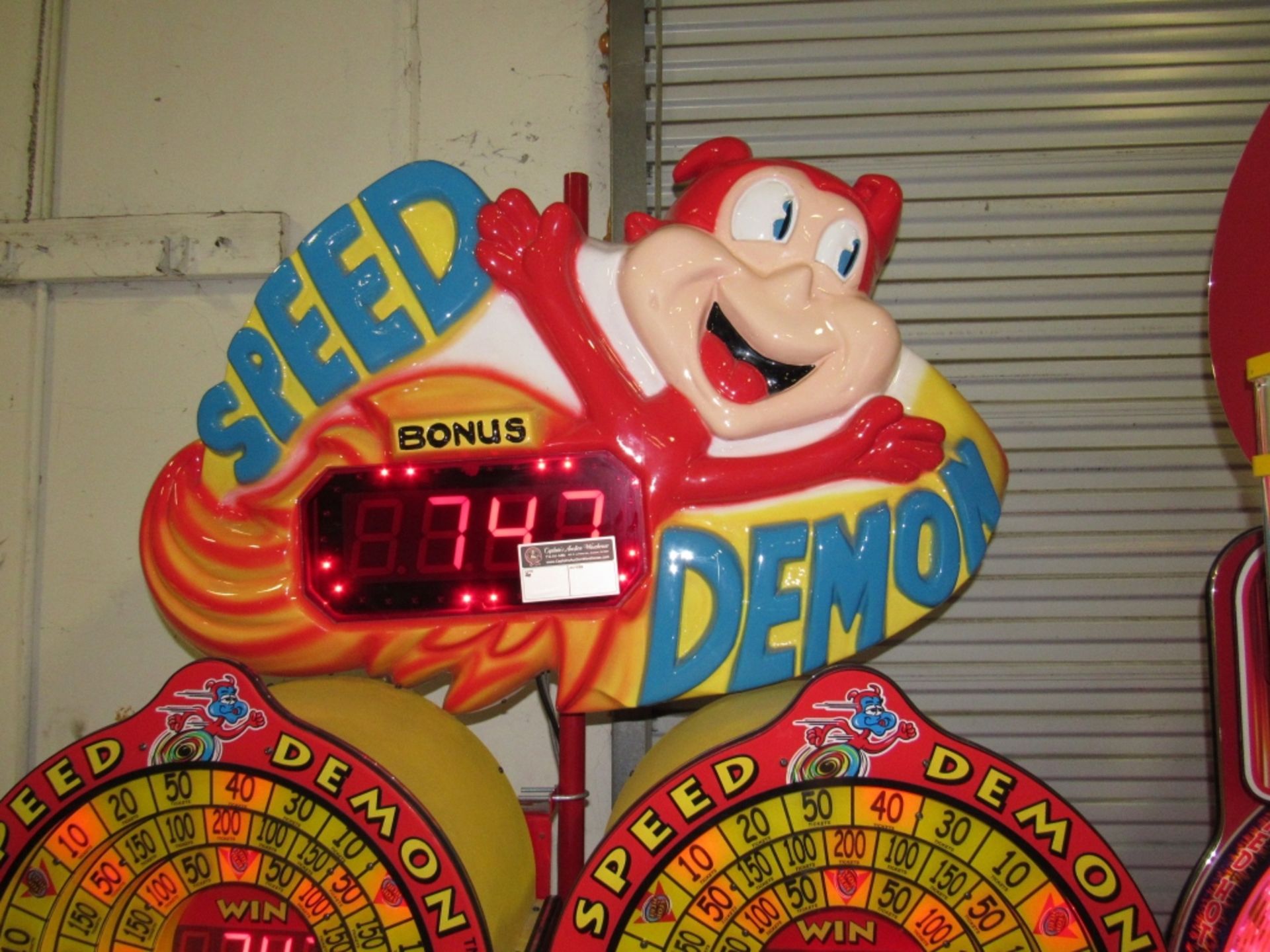 SPEED DEMON BONUS REDEMPTION OVERHEAD SIGN