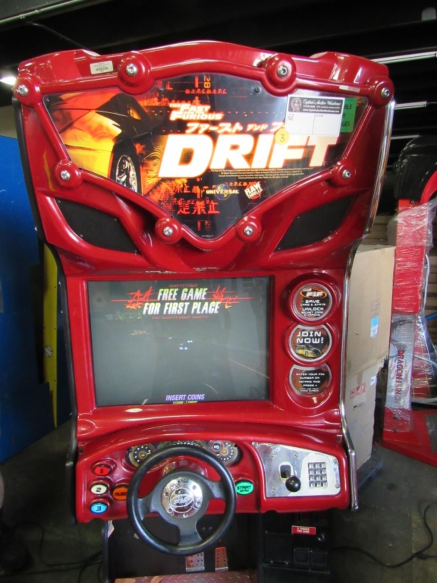 DRIFT F&F DEDICATED RED CAB RACING ARCADE GAME #3 - Image 6 of 7