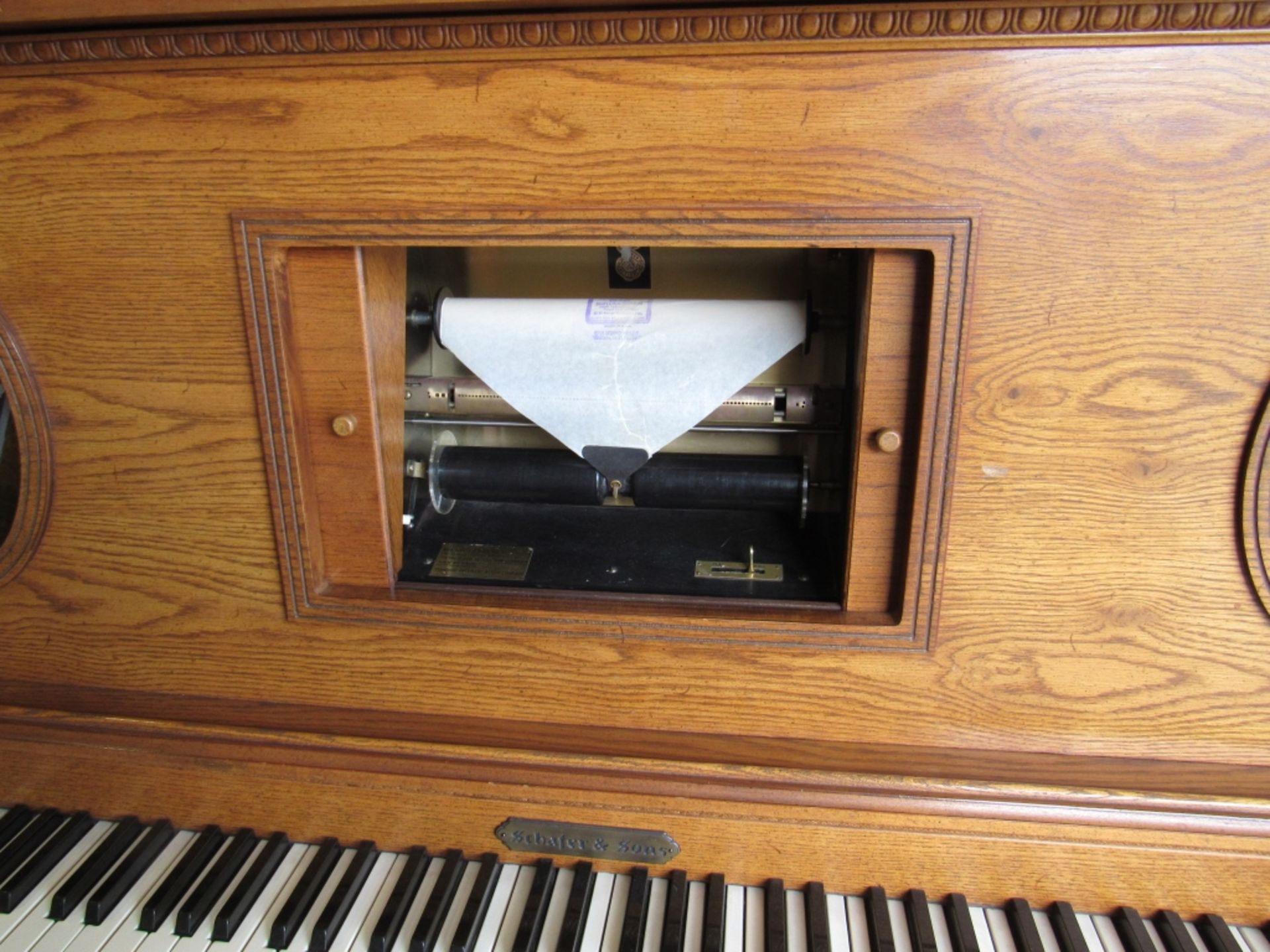 SCHAFER & SONS PLAYER PIANO W/ MUSIC L@@K!!! - Image 6 of 10