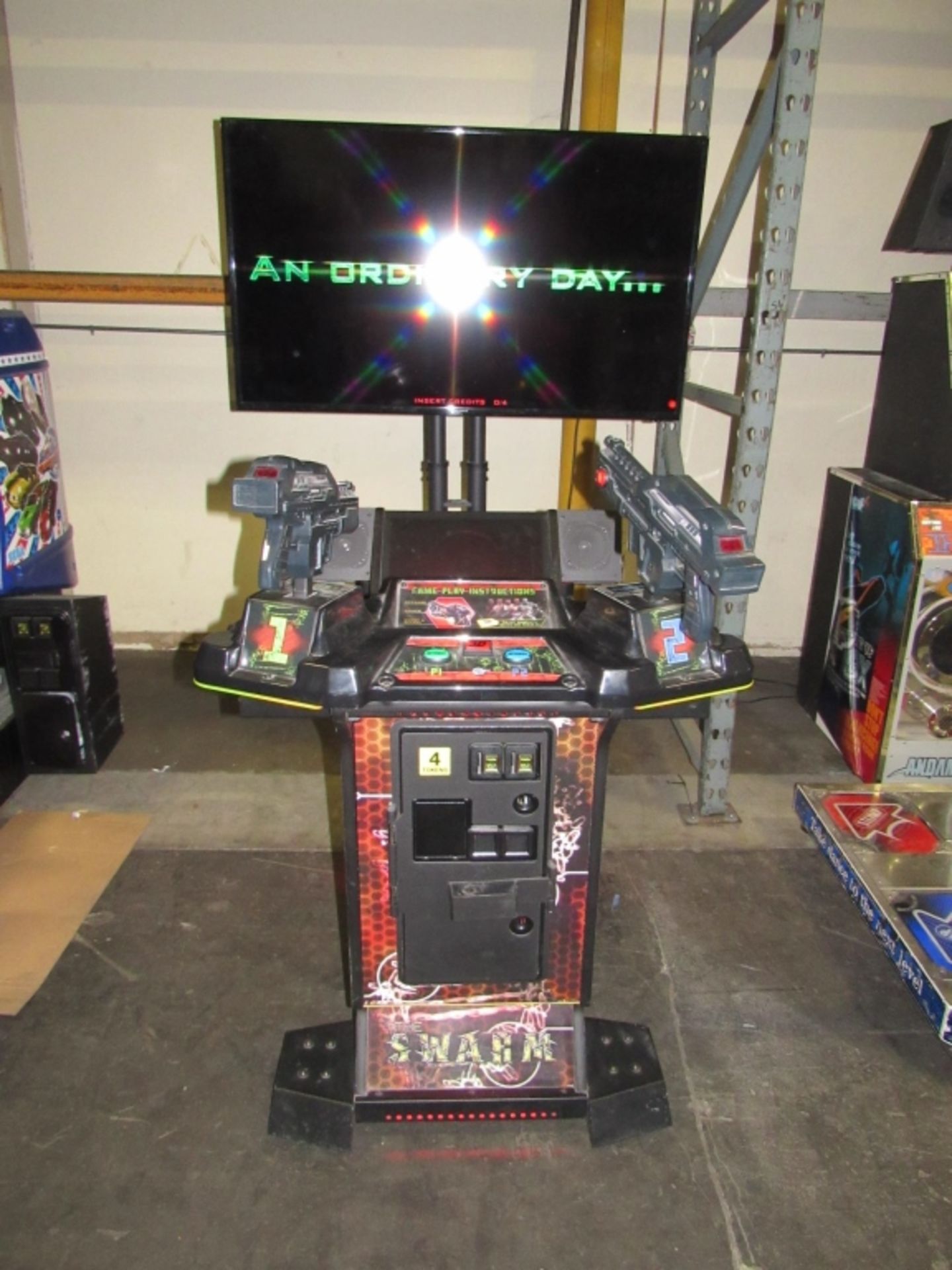 THE SWARM DEDICATED FIXED GUN SHOOTER ARCADE GAME - Image 5 of 9