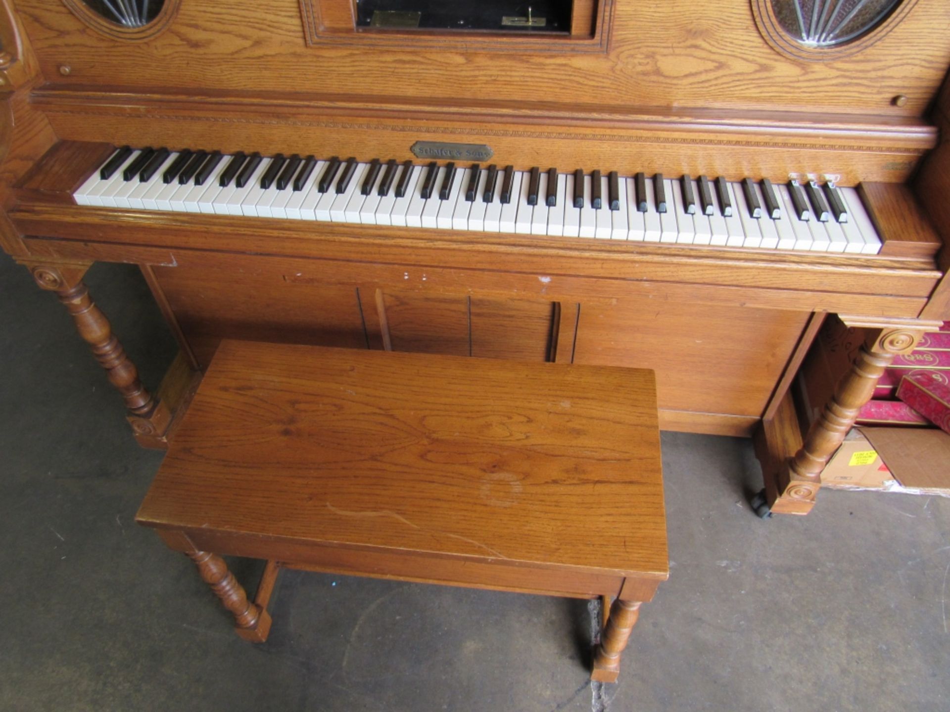 SCHAFER & SONS PLAYER PIANO W/ MUSIC L@@K!!! - Image 7 of 10