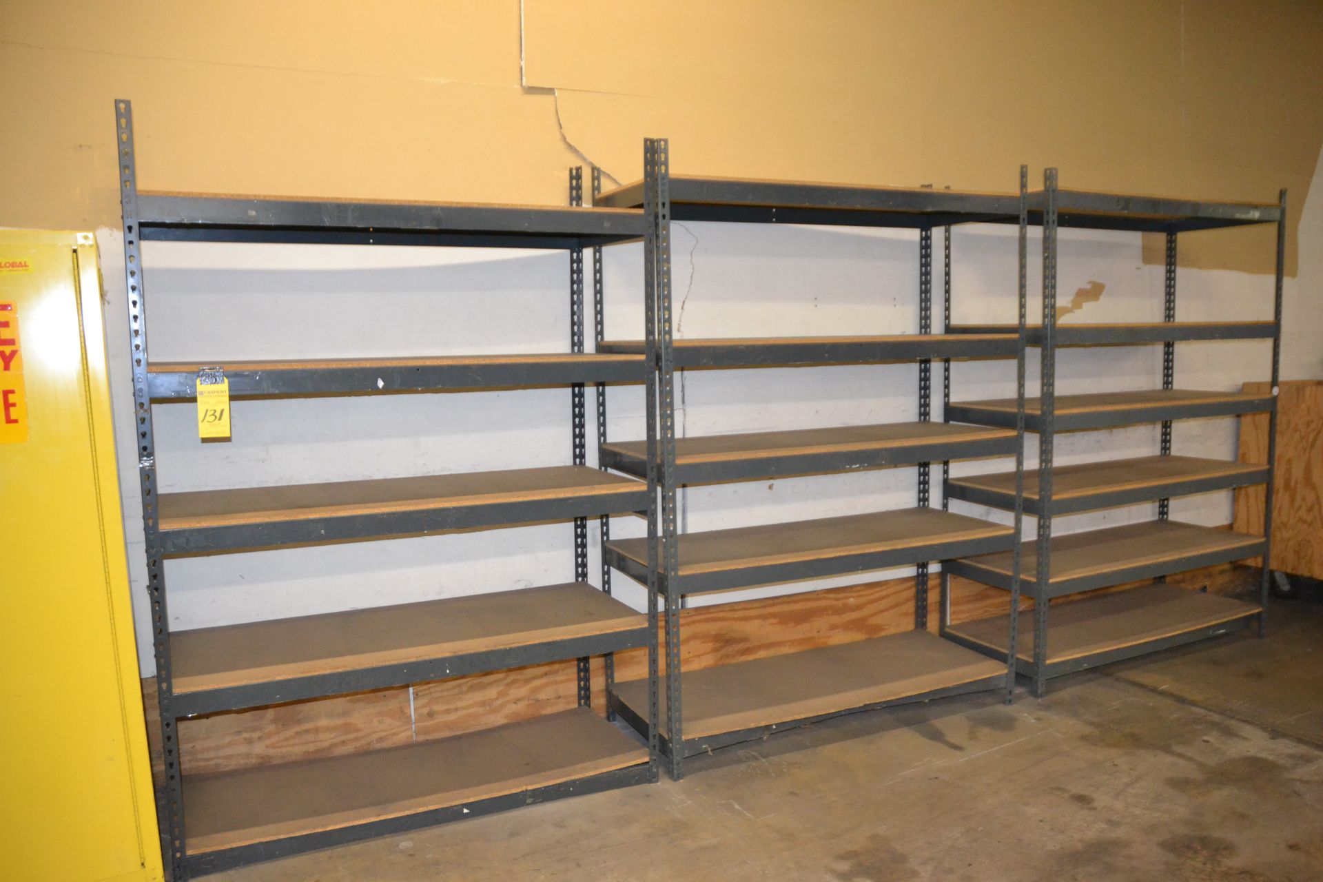 SECTIONS OF METAL SHELVING
