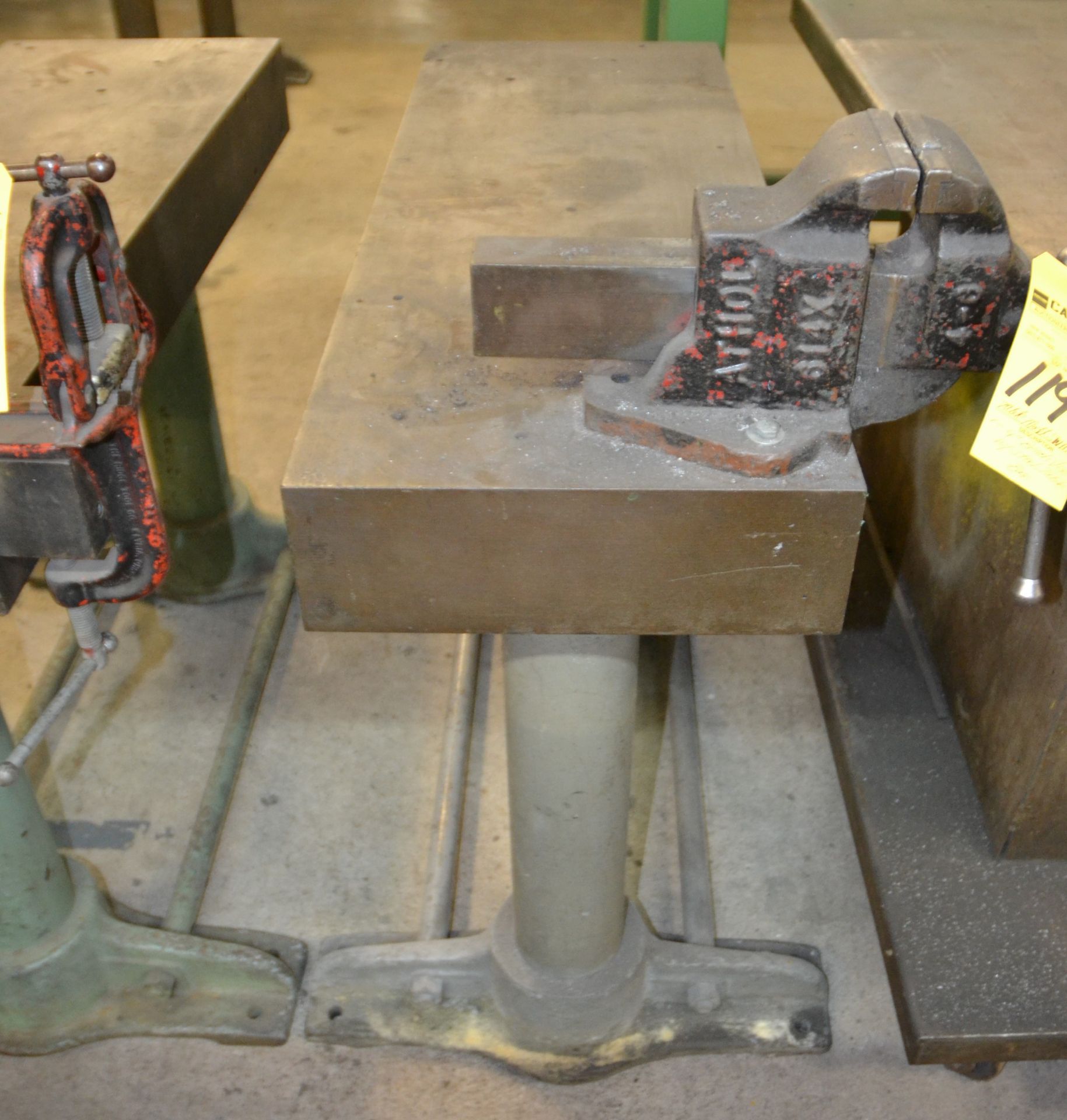 15" X 40" STEEL TABLE W/ 4" BENCH VISE