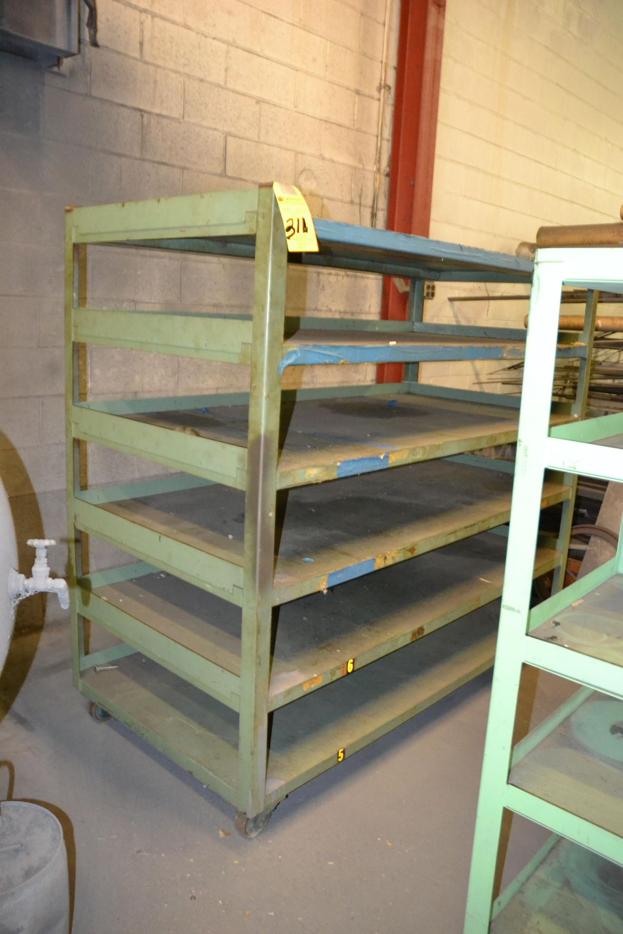 PORTABLE HEAVY DUTY METAL SHELVING CART