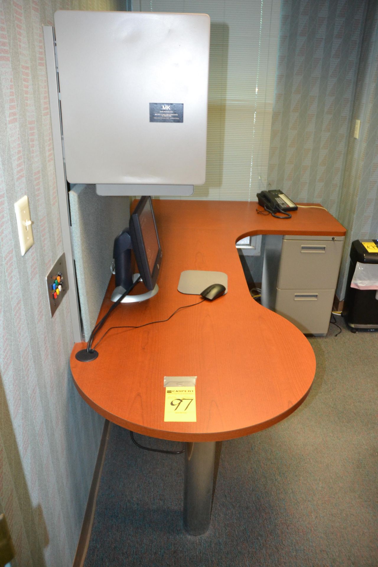 L-SHAPED FORMICA DESKS & HUTCHES