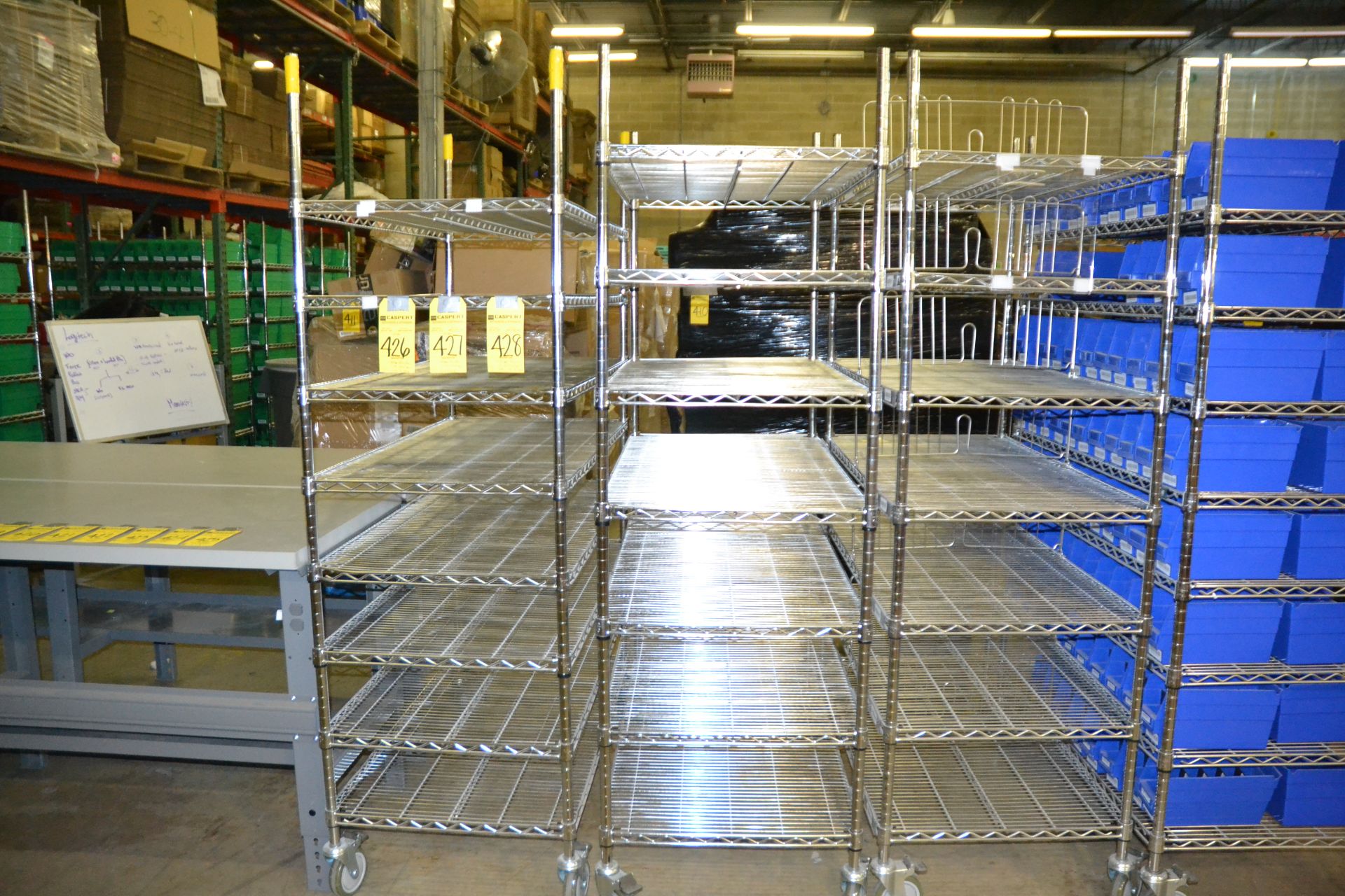 METRO RACKS ON FLOOR - 7/8 SHELVES