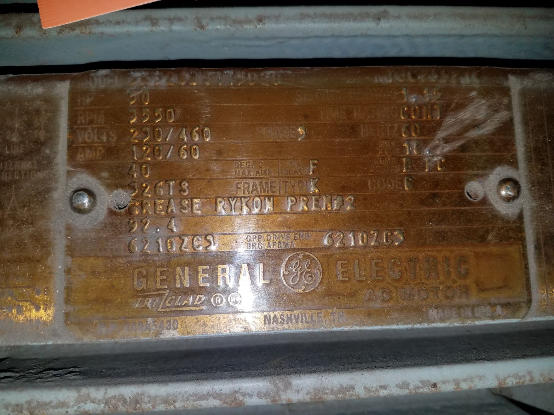 GE TRICLAD AC MOTOR 50 HP(LOCATED AT 2000 TAYLOR STREET, FORT WAYNE IN 46802) - Image 2 of 2