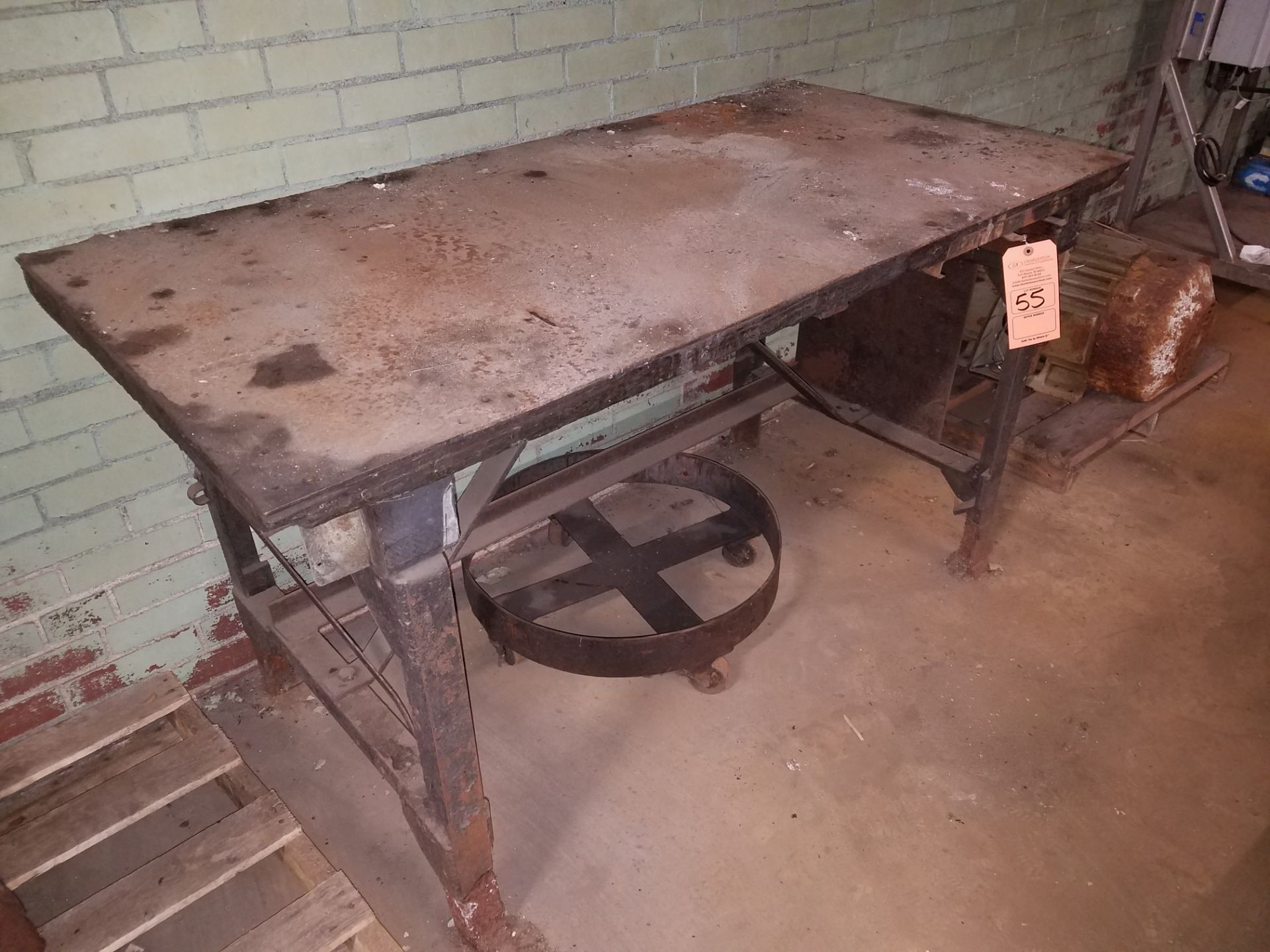 STEEL WORK TABLE 60" X 30" X 34" TALL(LOCATED AT 2000 TAYLOR STREET, FORT WAYNE IN 46802)