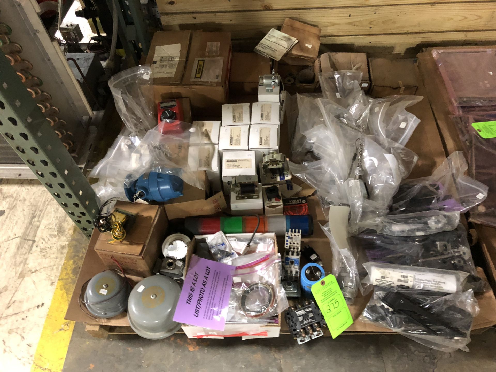 ASSORTED CONTACTORS; ALARM BELLS; CERBERUS PYROTRONICS SURFACE STROBE PLATES; MODEL-S17S; STROBE