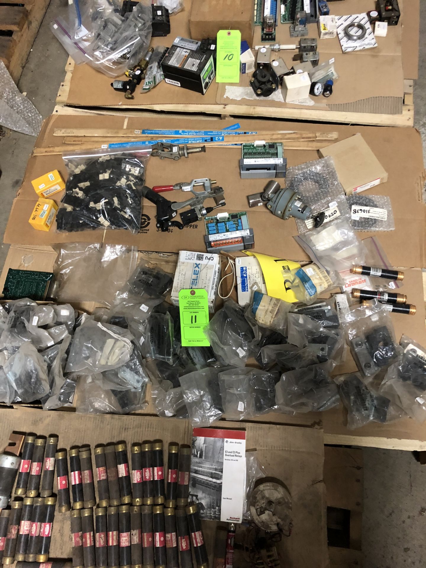 ASSORTED FUSES; BUSHINGS; HYDAC TECH. CLAMPS; FLAT STOCK