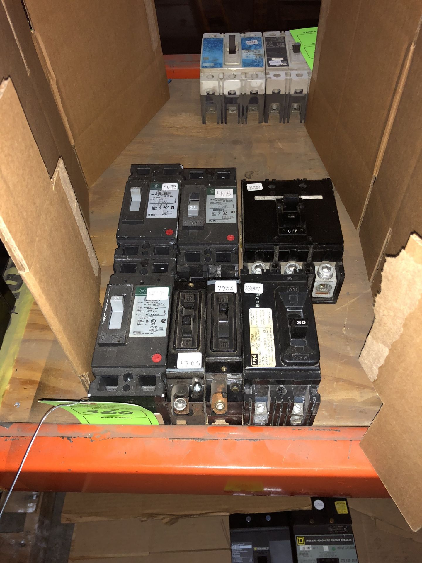 (7) ASSORTED CIRCUIT BREAKERS; 20-225A/3P/600V GE & FPE