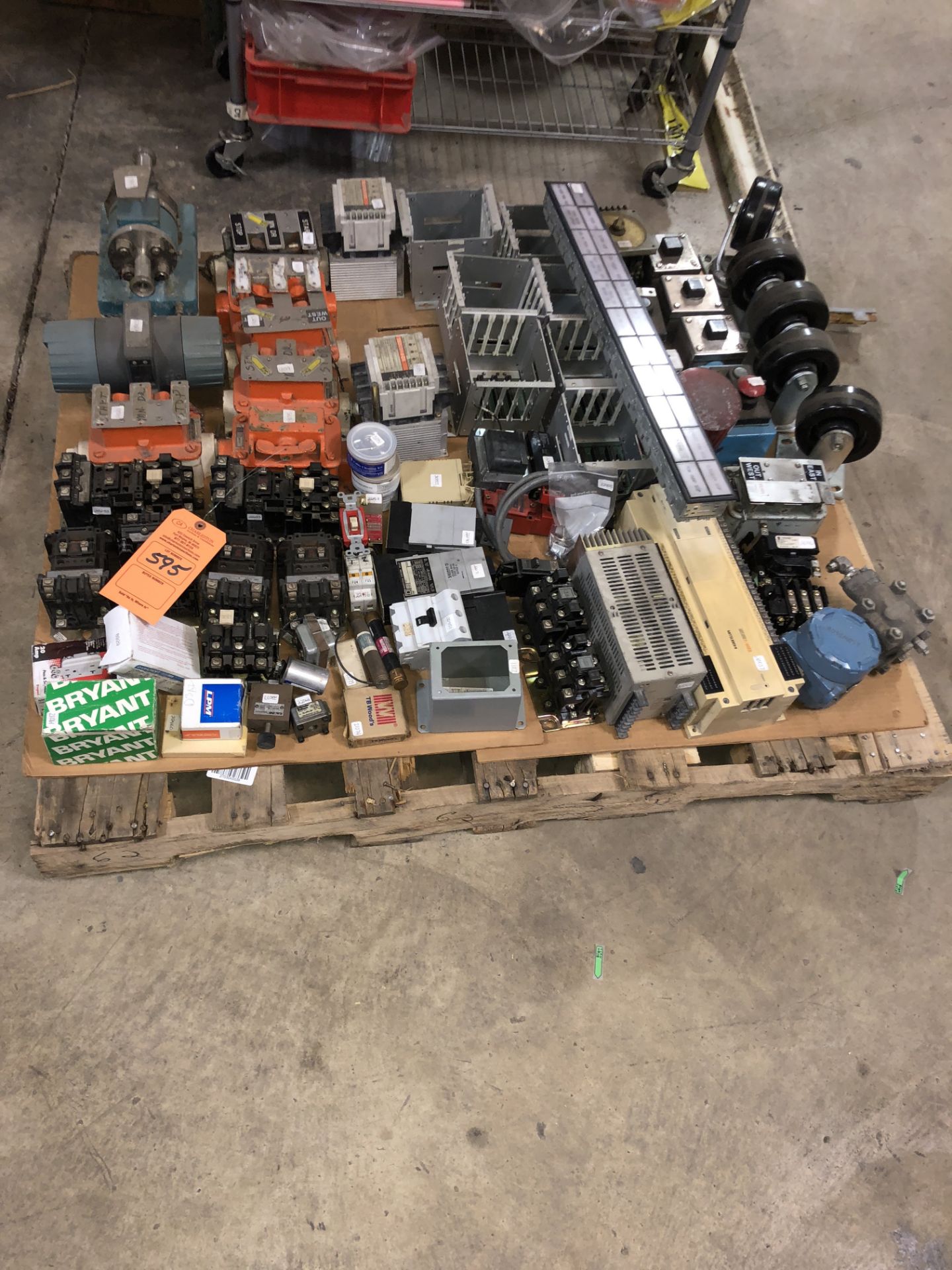 ASSORTED CONTACTORS; SWITCHES; CARD SLOTS; DOLLY WHEELS