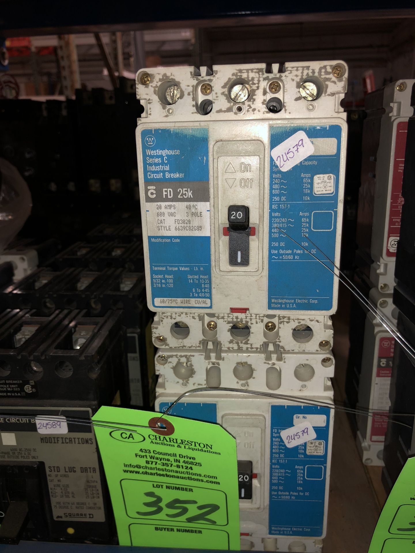 (6) WESTINGHOUSE CIRCUIT BREAKERS 20A/600V/3P