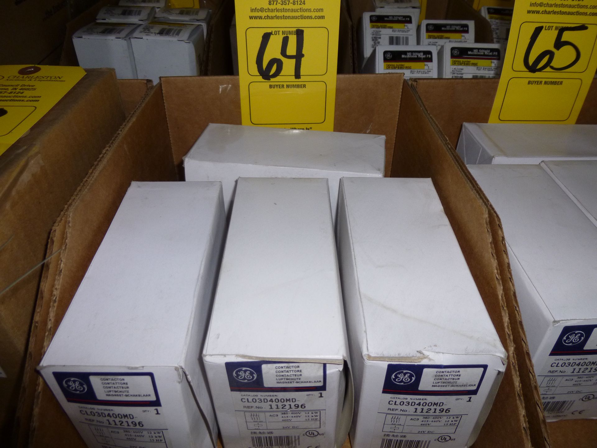 Qty 4 GE contactor Model CL03D400MD, new in boxes, as always with Brolyn LLC auctions, all lots
