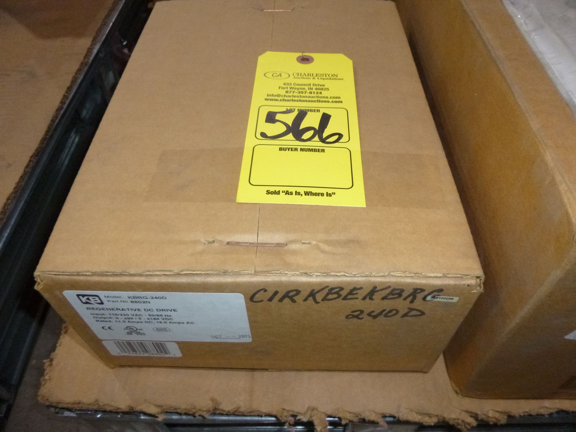KB regenerative DC drive model KBRG-240D, new in box, as always with Brolyn LLC auctions, all lots