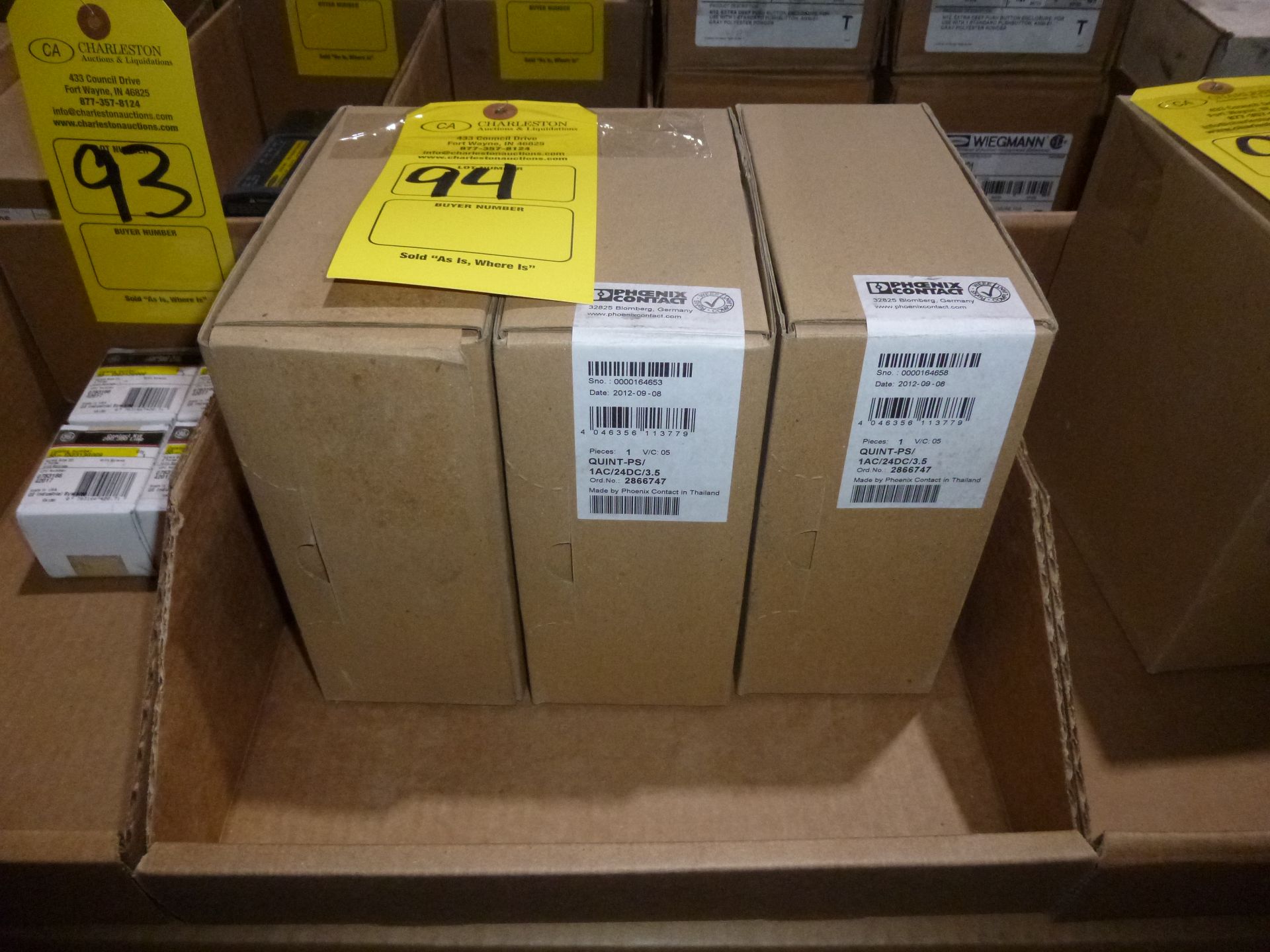 Qty 3 Phoenix Contact Power Supplies Model 1AC/24DC/3.5 new in boxes, as always with Brolyn LLC