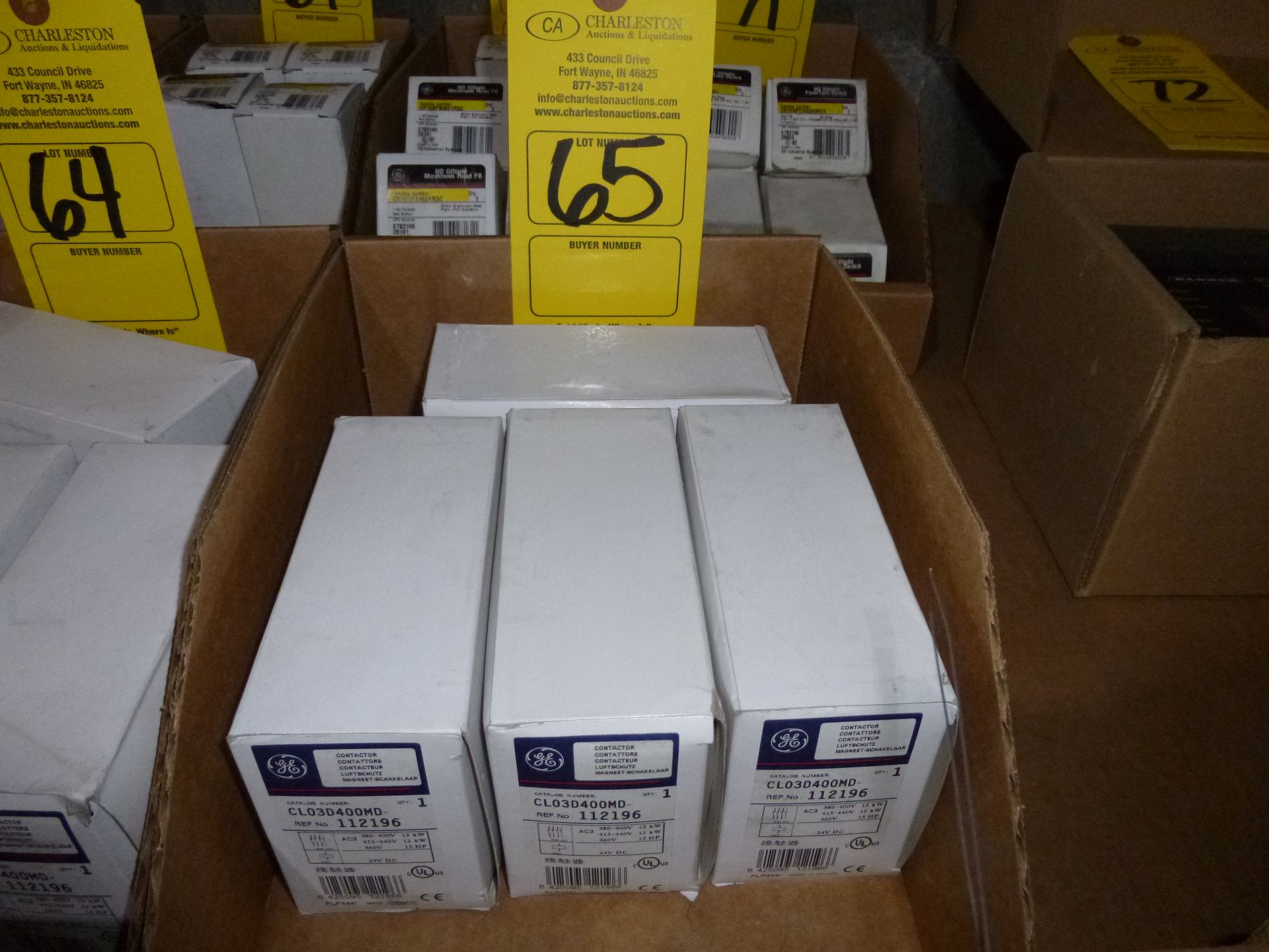 Qty 4 GE contactor Model CL03D400MD, new in boxes, as always with Brolyn LLC auctions, all lots