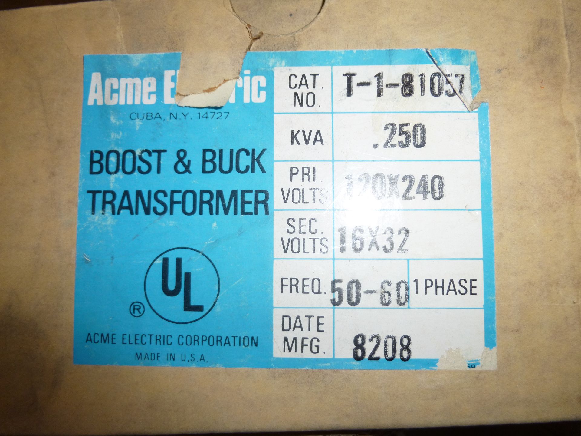 Acme Electric Boost and Buck transformer, model T-1-81057, new in box, as always with Brolyn LLC - Image 2 of 2