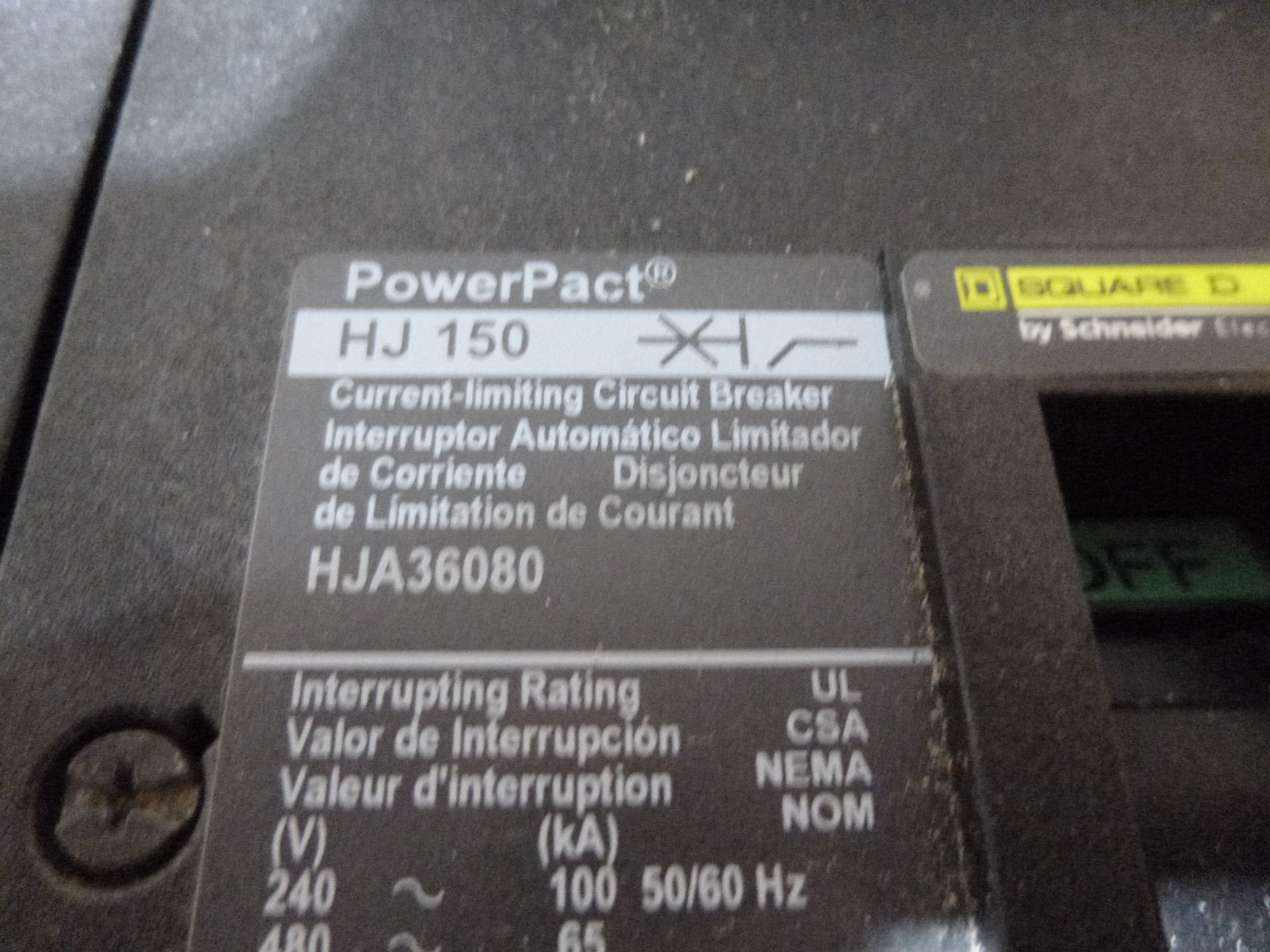 Qty 2 Square D PowerPact model HJA36020, and HJA36080, appear to be new, may have been mounted, as - Image 3 of 3