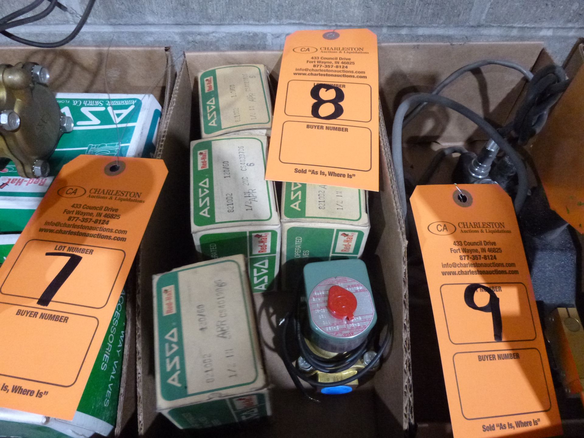 Qty 5 Asco valves, part number 8210D2, new in boxes, boxes show shelf wear, as always with Brolyn