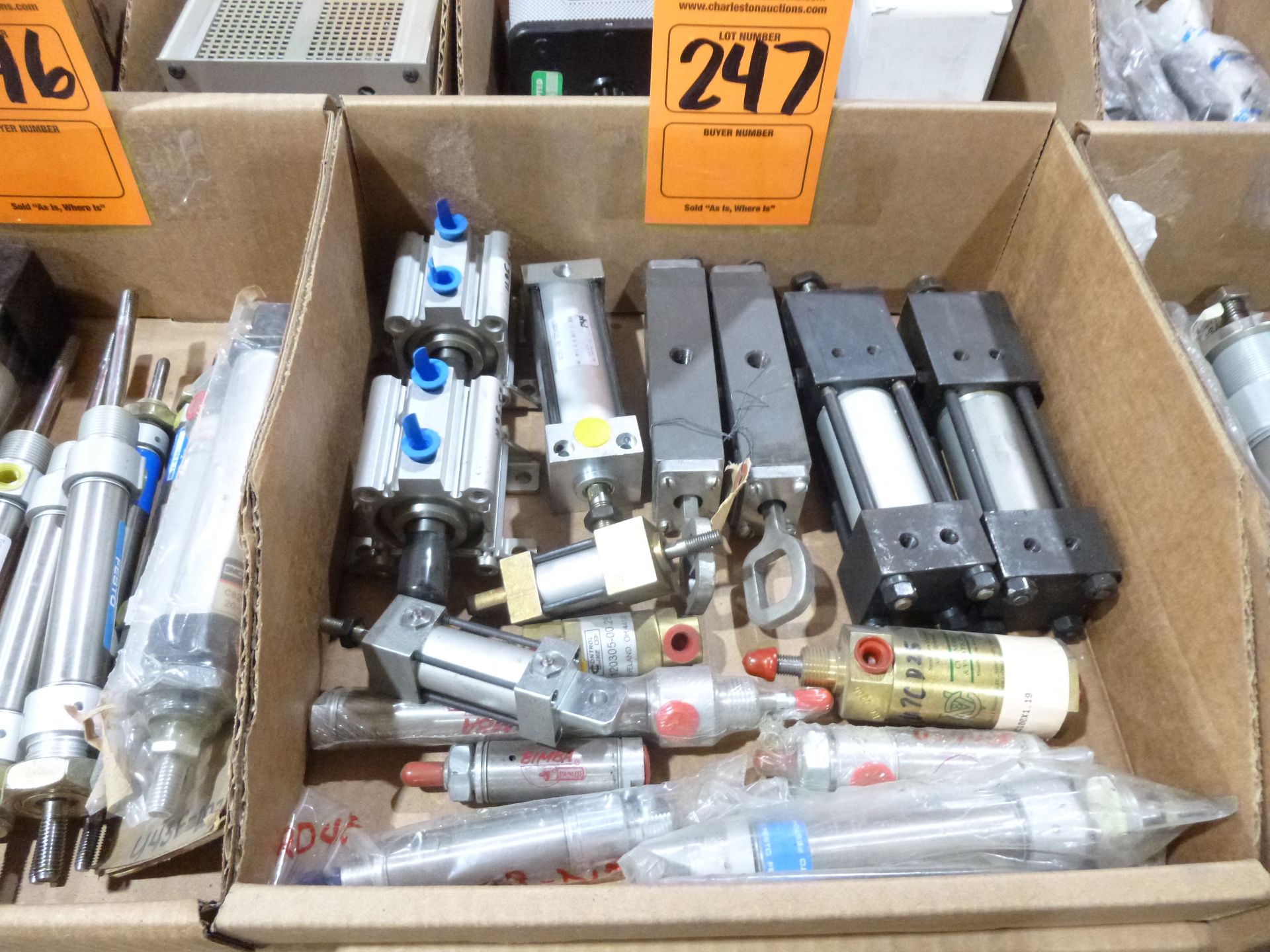 Large Qty of assorted pnuematic rams and actuators, most appear new, as always with Brolyn LLC