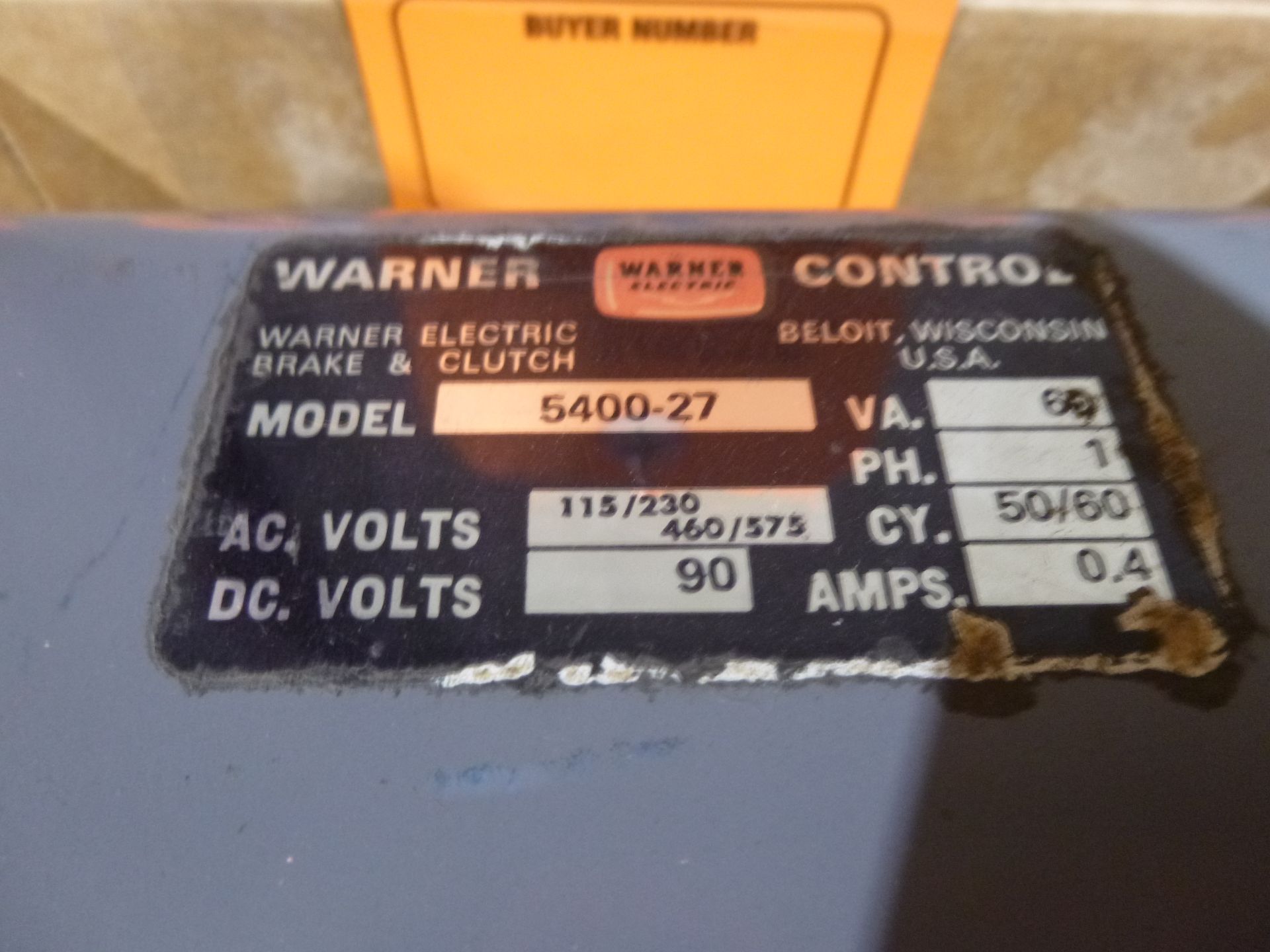 Warner Control Model 5400-27, as always with Brolyn LLC auctions, all lots can be picked up from - Image 2 of 2