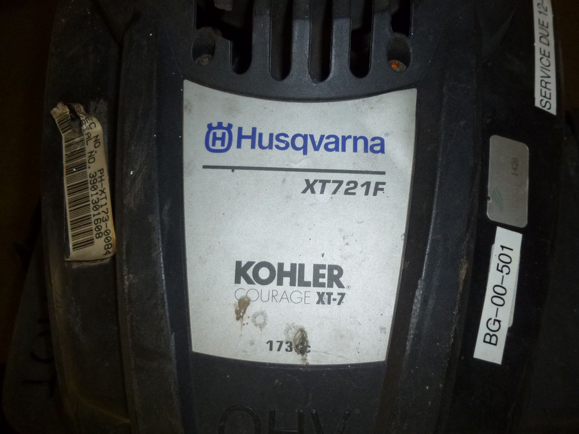 Husqvarna model XT721F mower with Kohler motor, said to run but case leaks oil - Image 2 of 2