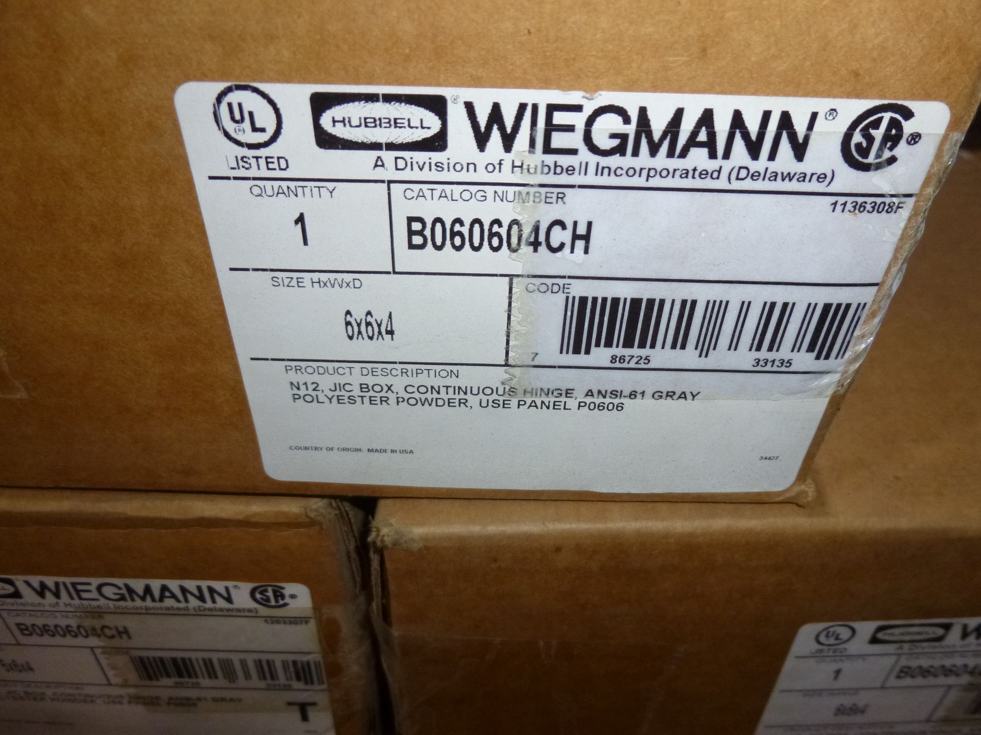 Qty 7 Wiegmann model B060404CH, new in boxes, as always with Brolyn LLC auctions, all lots can be - Image 2 of 2