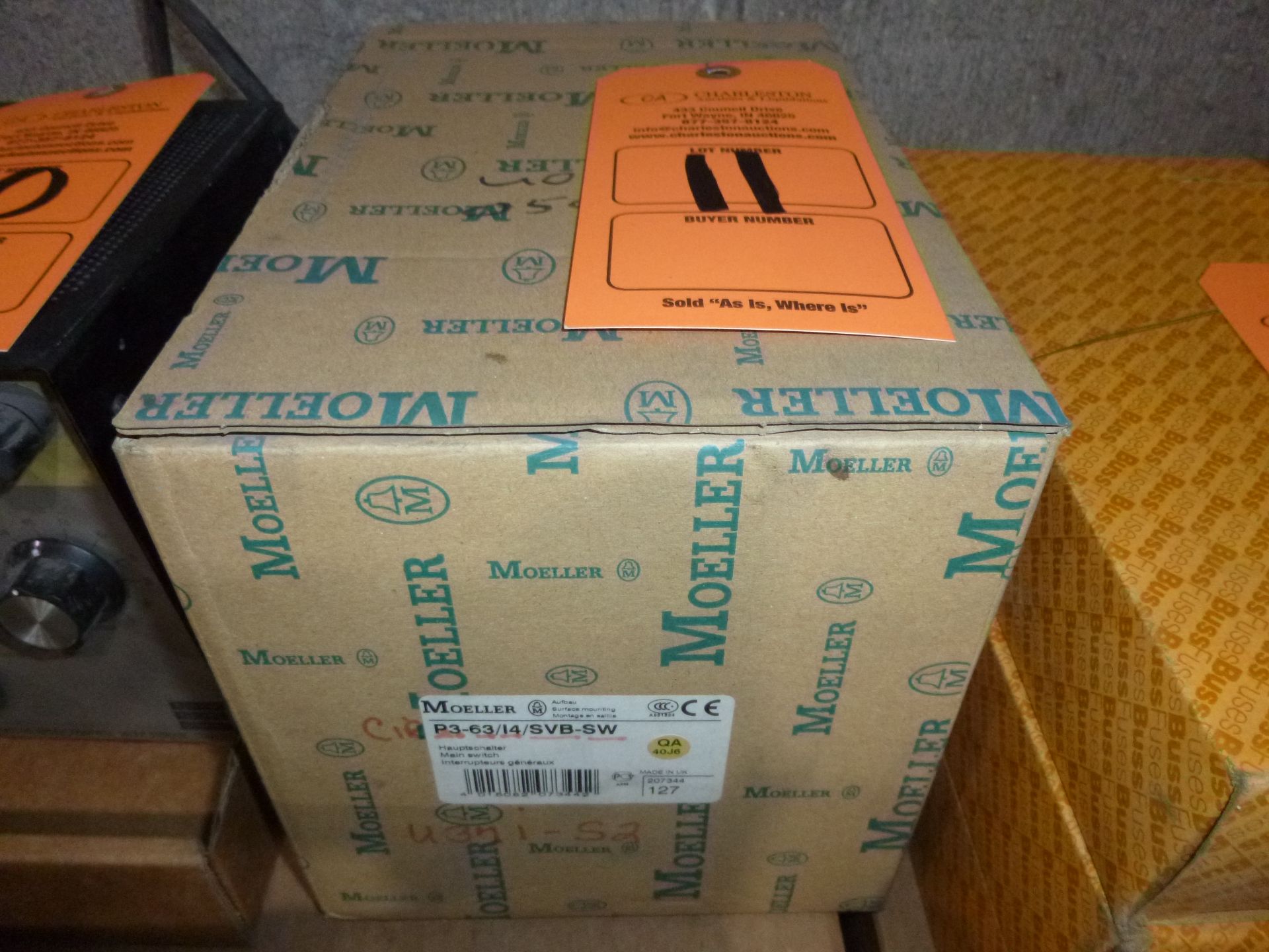 Moeller main switch model P3-63/i4/svb-sw, new in box, as always with Brolyn LLC auctions, all