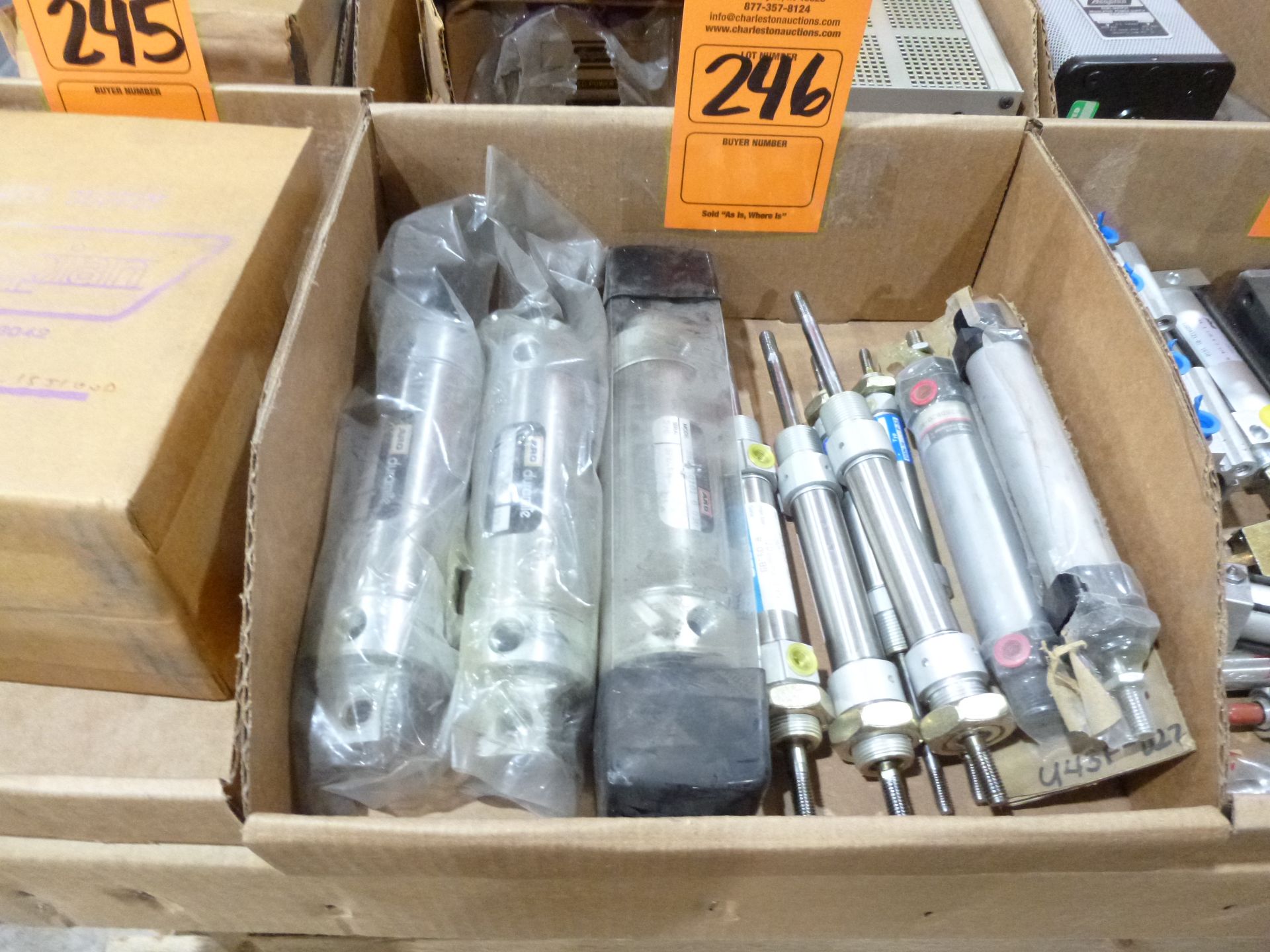 Large Qty of assorted pnuematic rams and actuators, most appear new, as always with Brolyn LLC