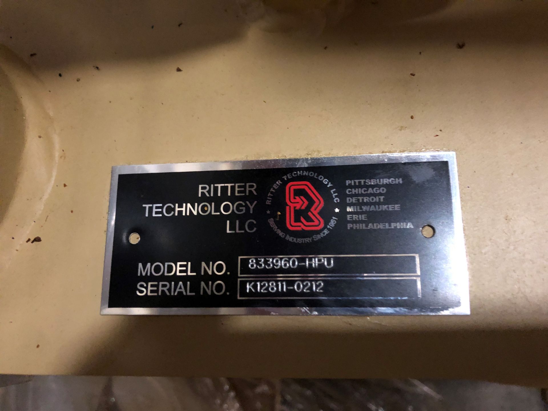 RITTER TECHNOLOGIES MODEL-833960 30 HP/20 GPM PUMP 60 GALLON TANK W/ELEKTRIM - Image 3 of 4