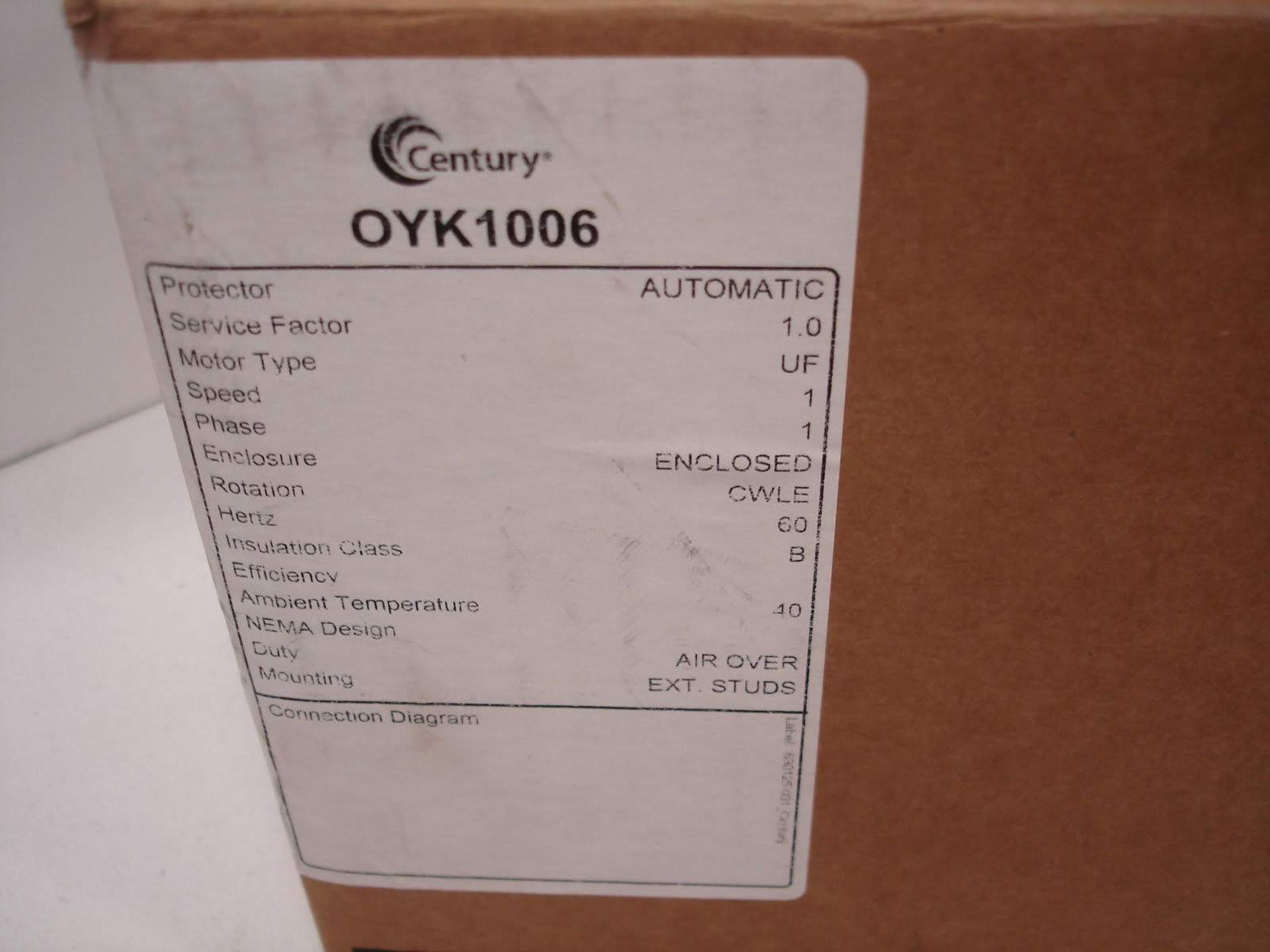 (1) *NEW* AO SMITH OAM10088 CONDENSER FAN MOTOR HP1/2 VOLTS208/230 RPM825 *NEW*; (1) *NEW* CENTURY - Image 7 of 9