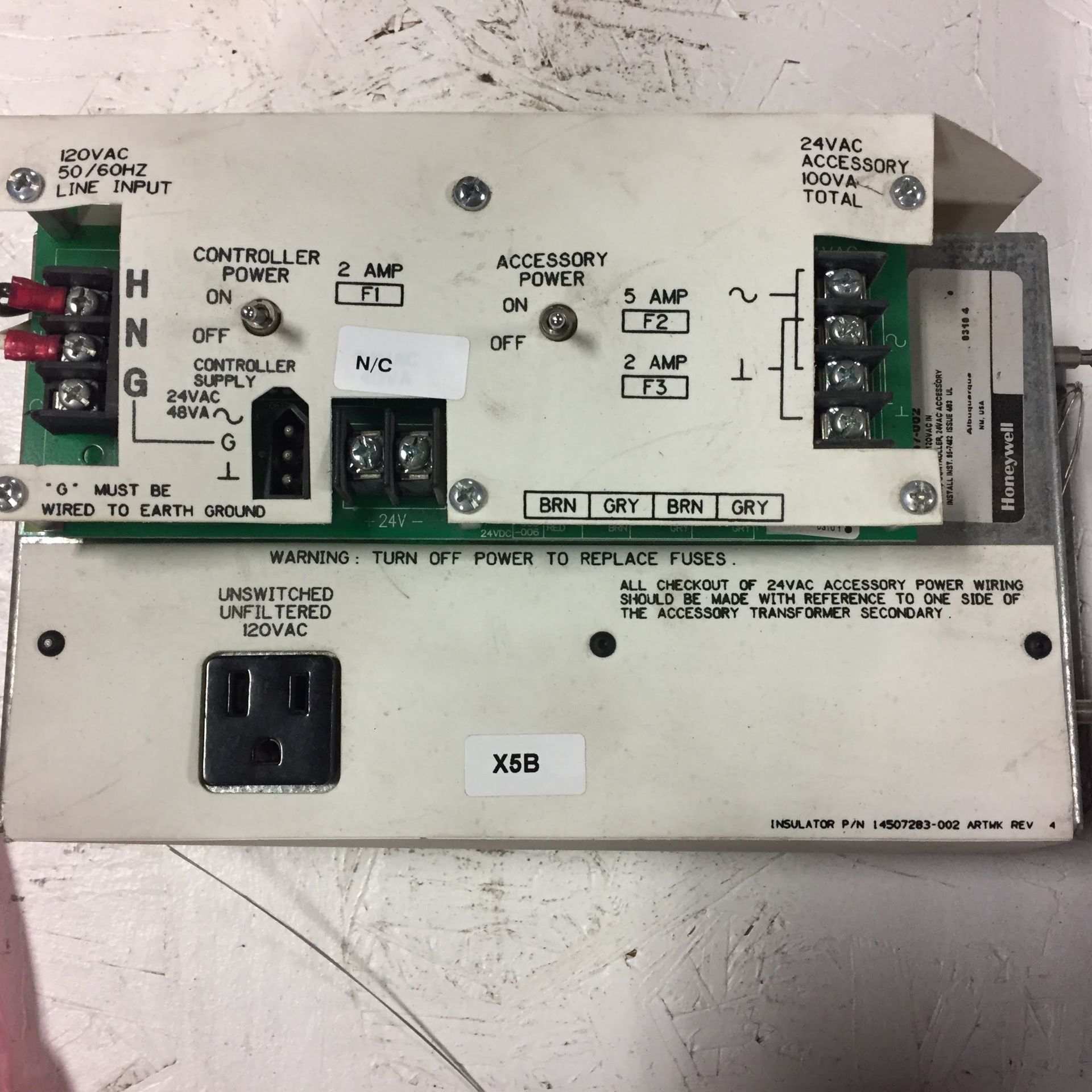 (1) *USED* Honeywell 14507287-002 Power Module 120VAC *USED* - Image 2 of 3