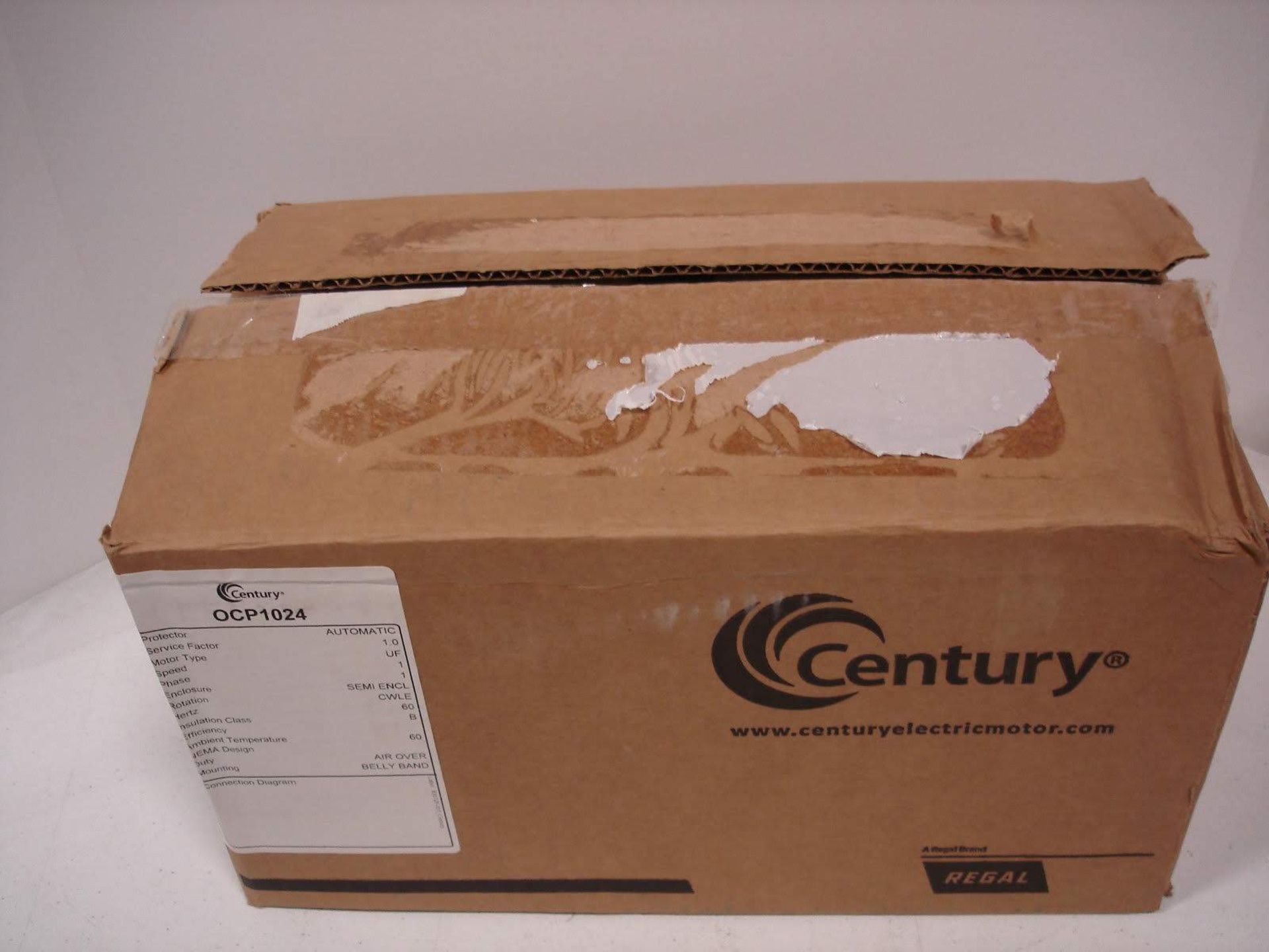 (1) *NEW* CENTURY OCP1024 MOTOR HP/1/4 VOLTS208-230 AMPS2.4 RPM1625 48Y *NEW*; (1) *NIB* AO SMITH - Image 4 of 9