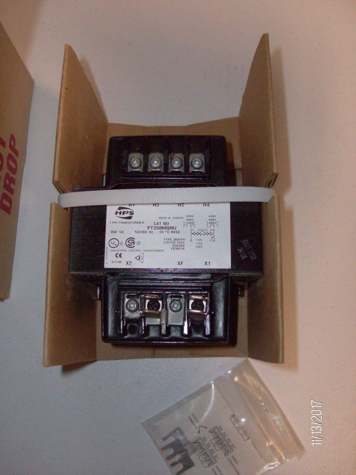 (2) "NIB" Hammond Control Transformer PT350MQMJ 350VA 50/60Hz "NIB" - Image 3 of 4