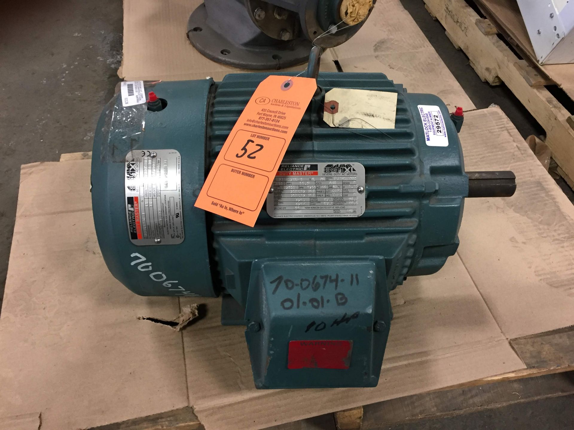 (1) *USED* Reliance Electric L0215T Severe Duty Motor 10HP 1755RPM 3PH *USED*