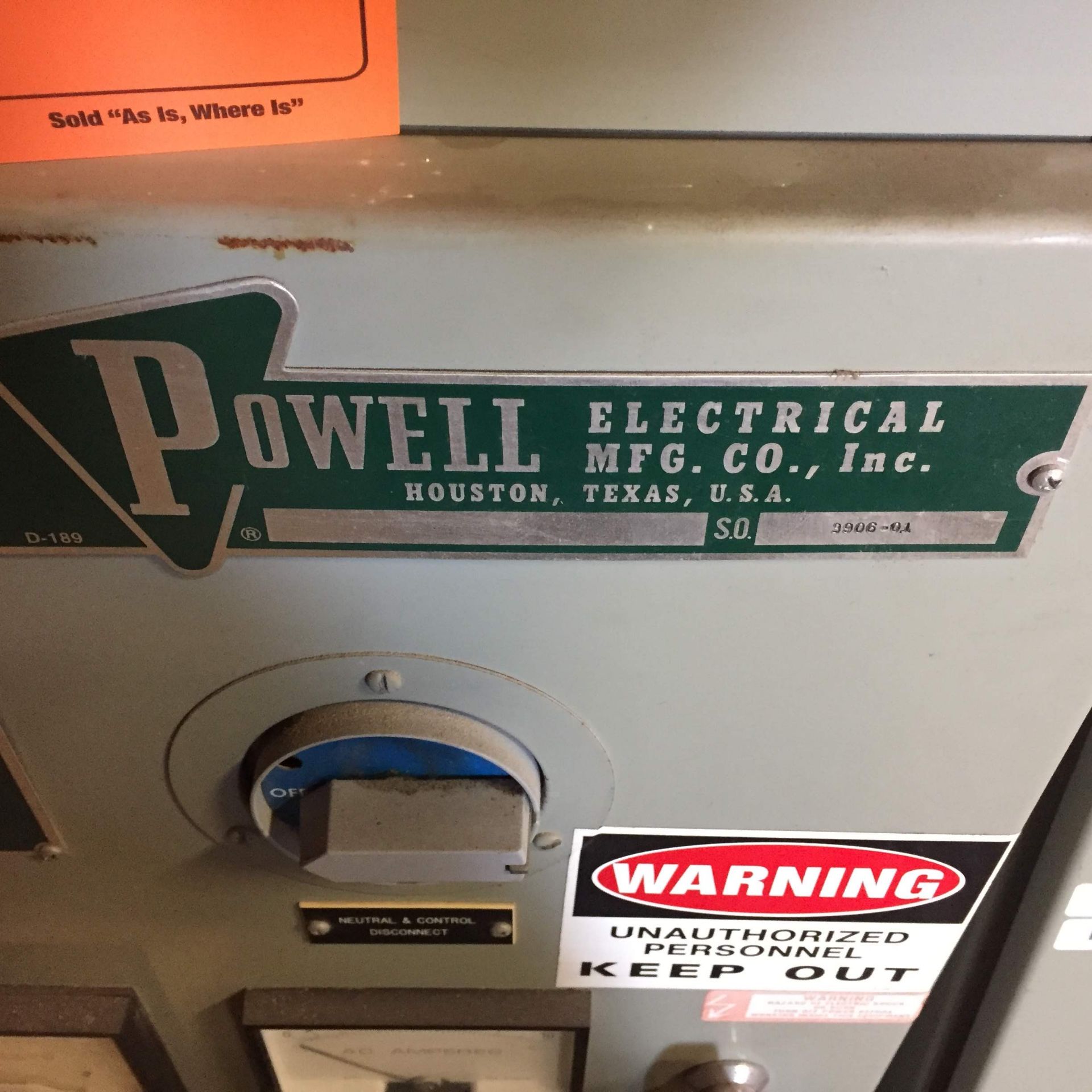 (1) *USED* Powell Electrical 3906-01 Mfg High Resistance Ground Guard ...
