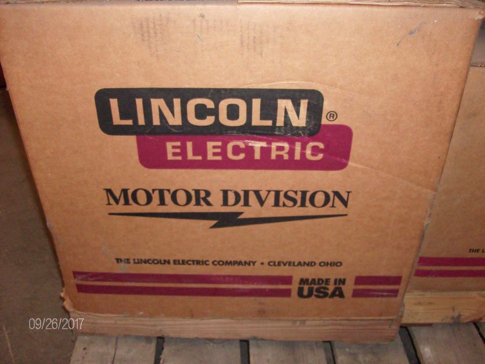 (1) *NIB* Lincoln Electric Motor LM16018 3HP 1200RPM enc TEFC *NIB* - Image 5 of 5