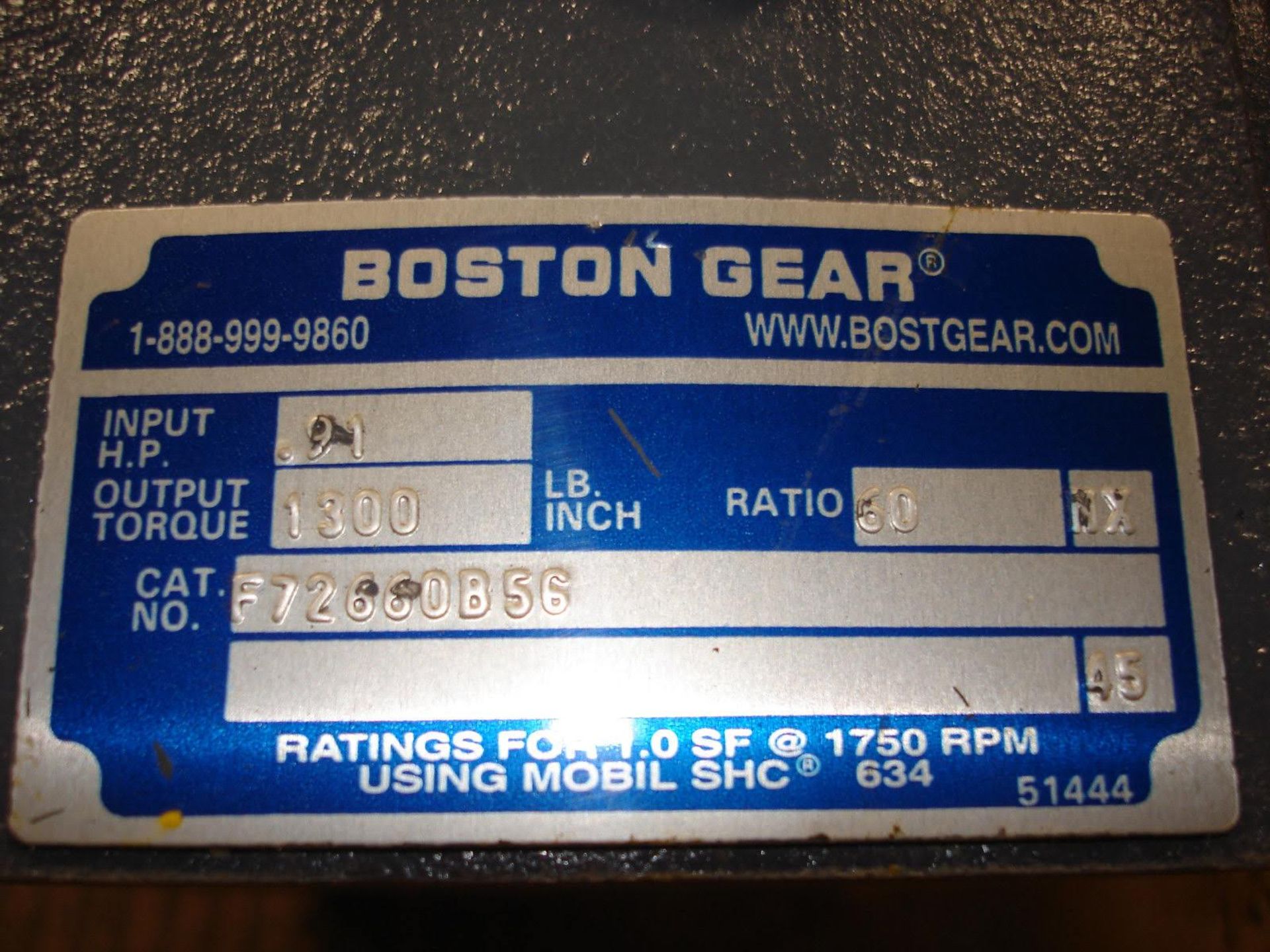 (1) *NEW* Boston Gear F72660B56 Reducer 700 Series .91 Input HP *NEW* - Image 6 of 6